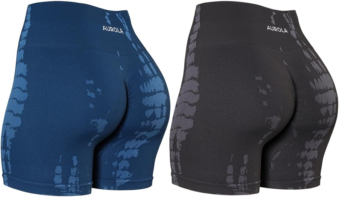 AUROLA Serpent Seamless Scrunch Workout Shorts for Women,Tummy Control Squat Pro...