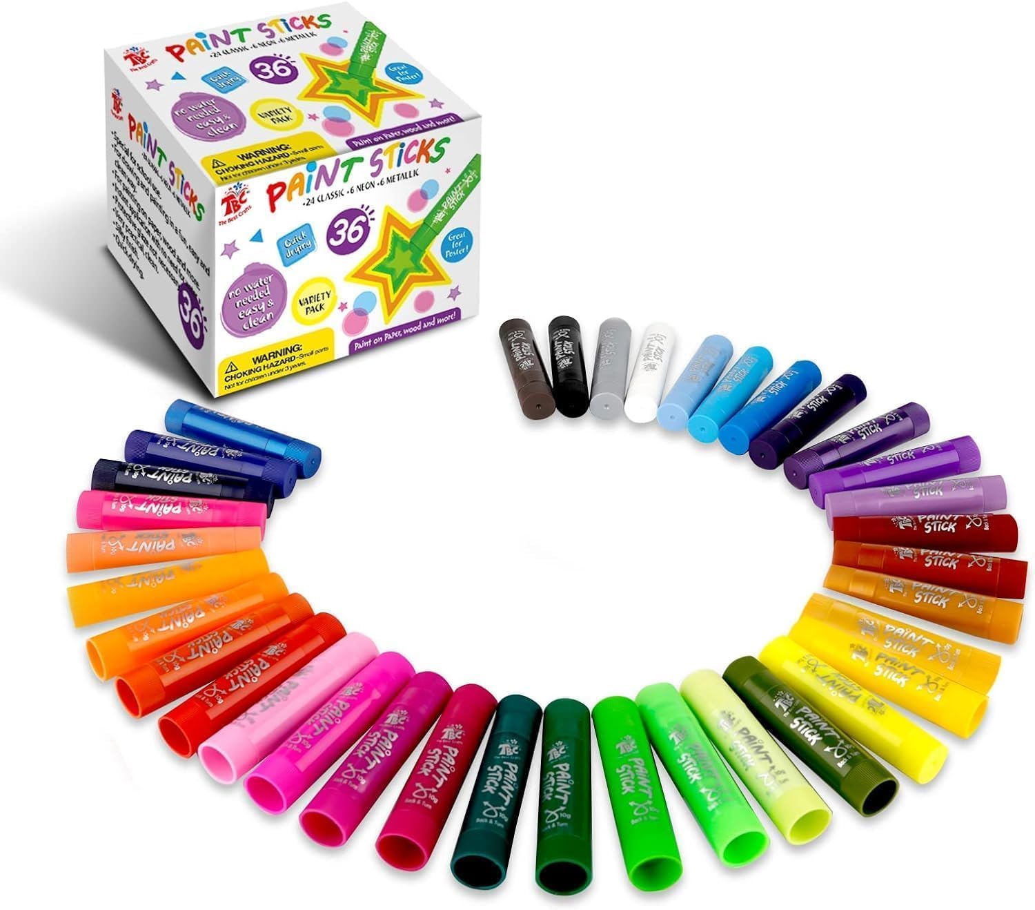 TBC The Best Crafts Paint Sticks,36 Classic Colors...