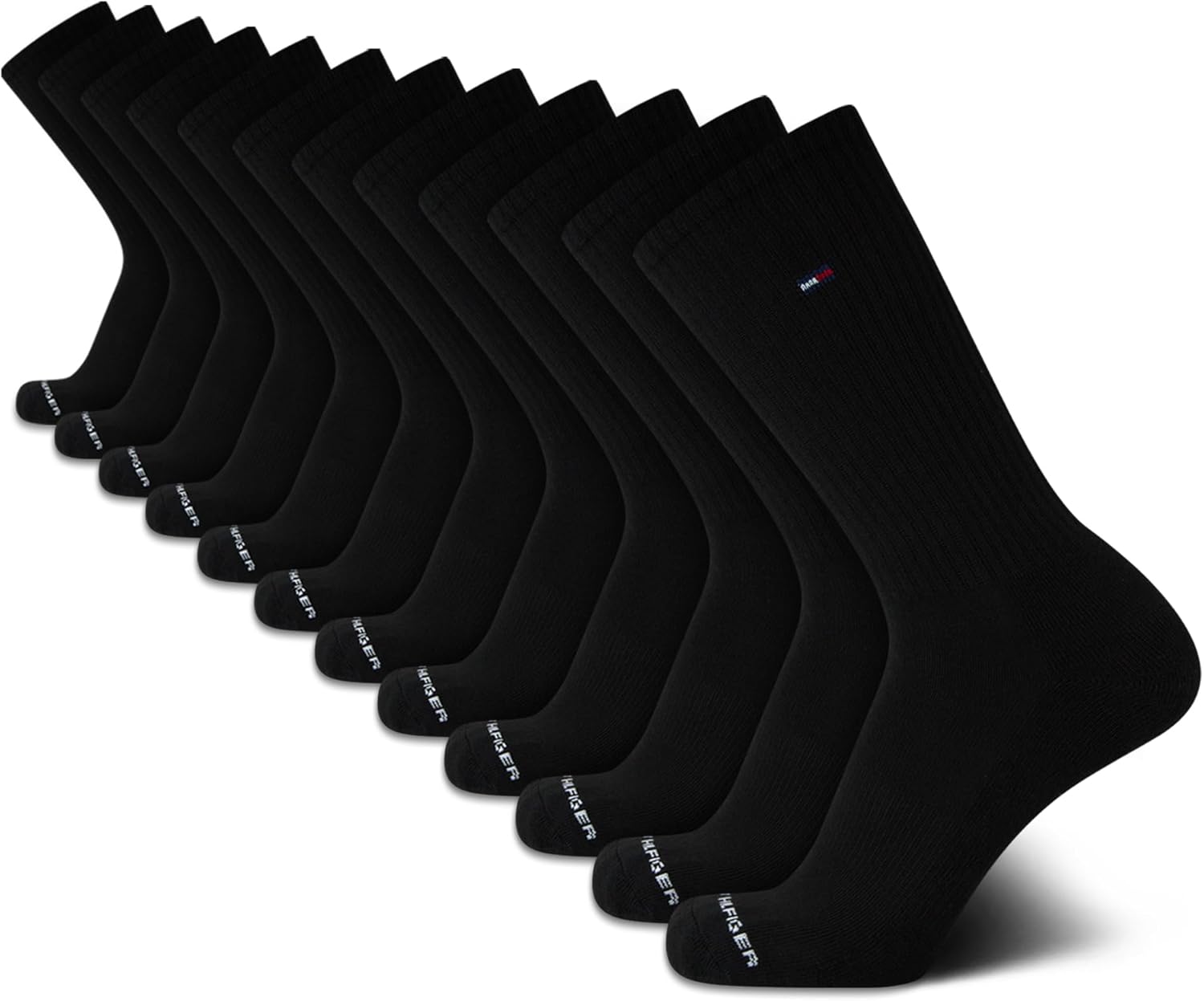 Tommy Hilfiger Men's Crew Socks - 12 Pack Performance Cushion Comfort Crew Socks...