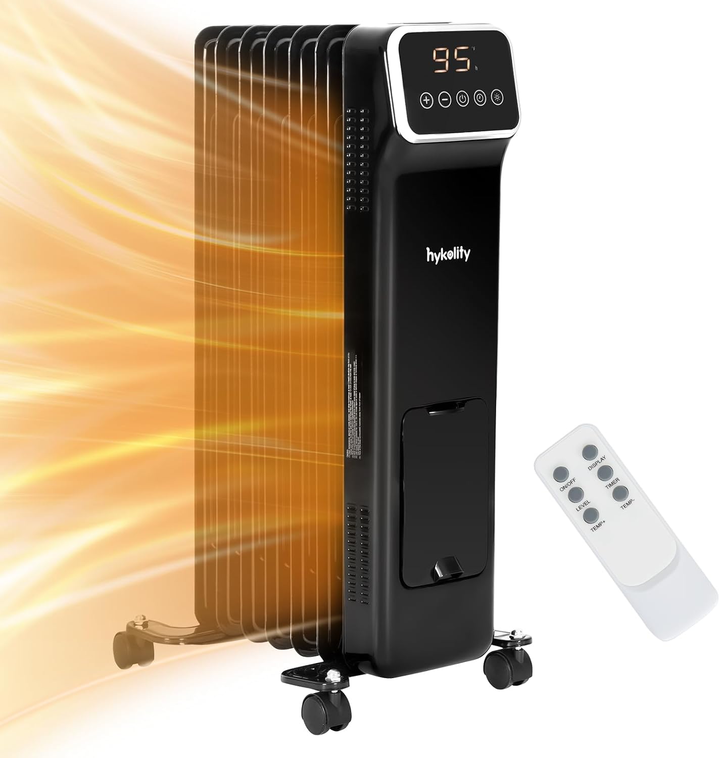 Hykolity Oil Filled Radiator Heater with Remote, 1500W Electric Space Heater wit...