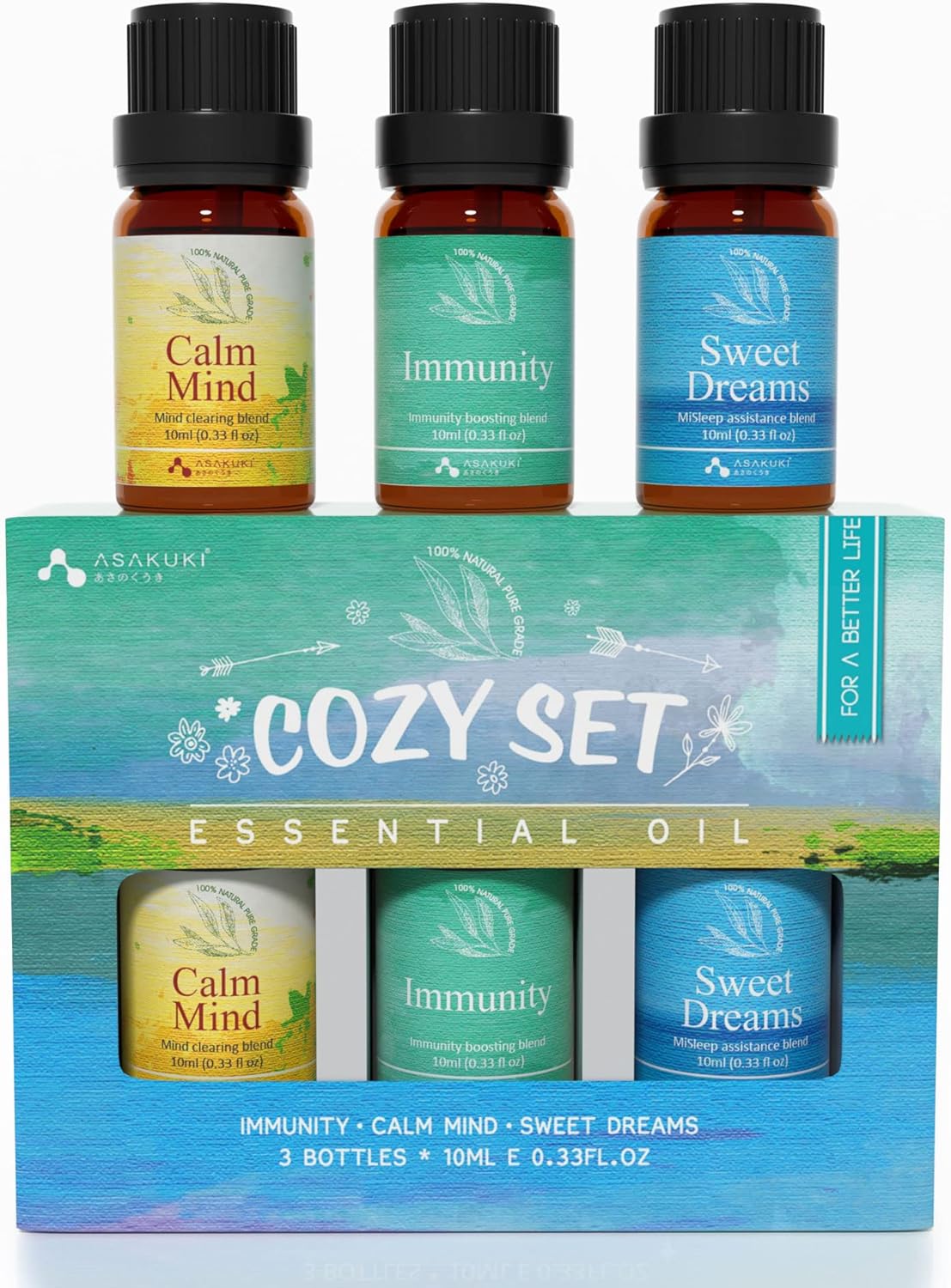 ASAKUKI Essential Oils Set, Aromatherapy Diffuser Oils Blends, 100% Natural Frag...