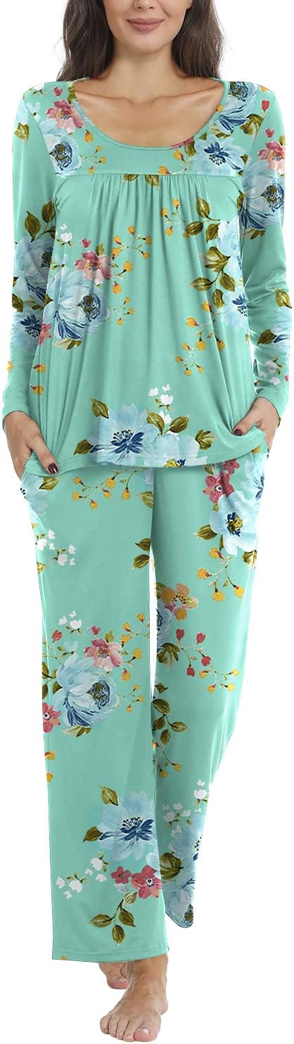 TAOHUADAO Women's Fall Pajama Sets, 2 Piece Lounge Sleepwear Ladies Pjs Sets wit...