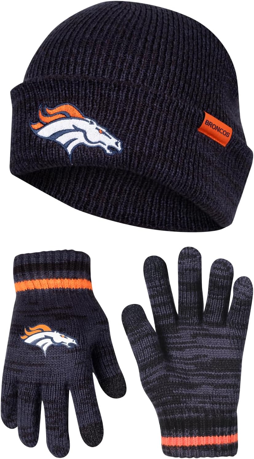 Ultra Game Youth NFL Official Super Soft Marl Knit Winter Beanie Knit Hat with E...