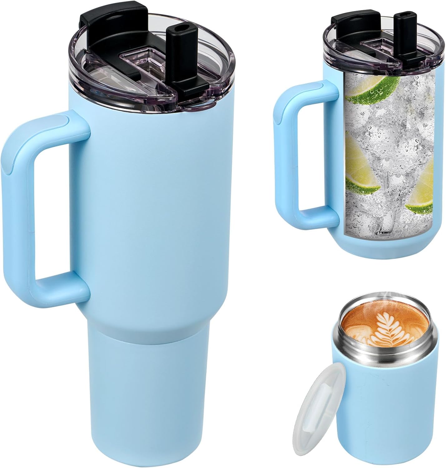 40oz Insulated Tumbler 2-in-1 Bottom Detachable Leak Proof Travel Tumblers Cup S...