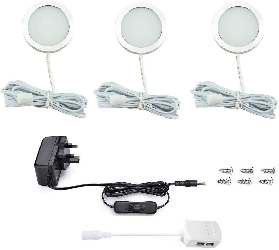 Vlio Under Cabinet Light Kit, LED Puck Lights, 7.5W, 750LM, Warm White, Display...