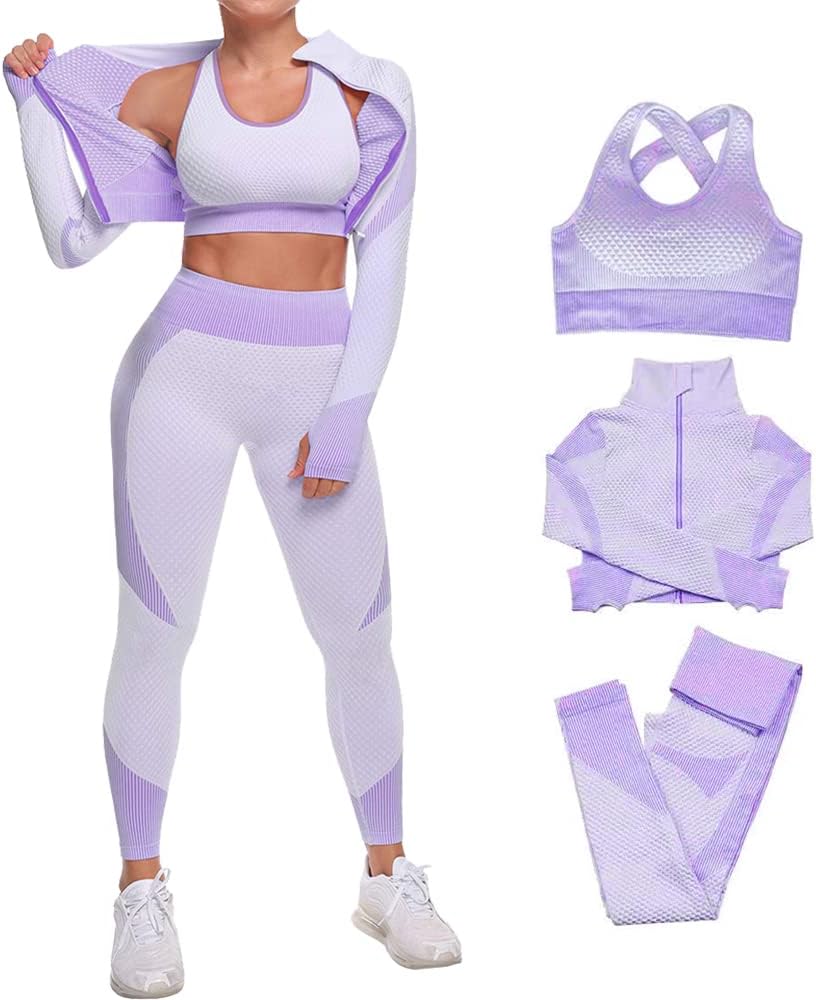Veriliss Tracksuit For Women, 2025 3pcs Outfits Workout Joggers Yoga Gym Sportsw...