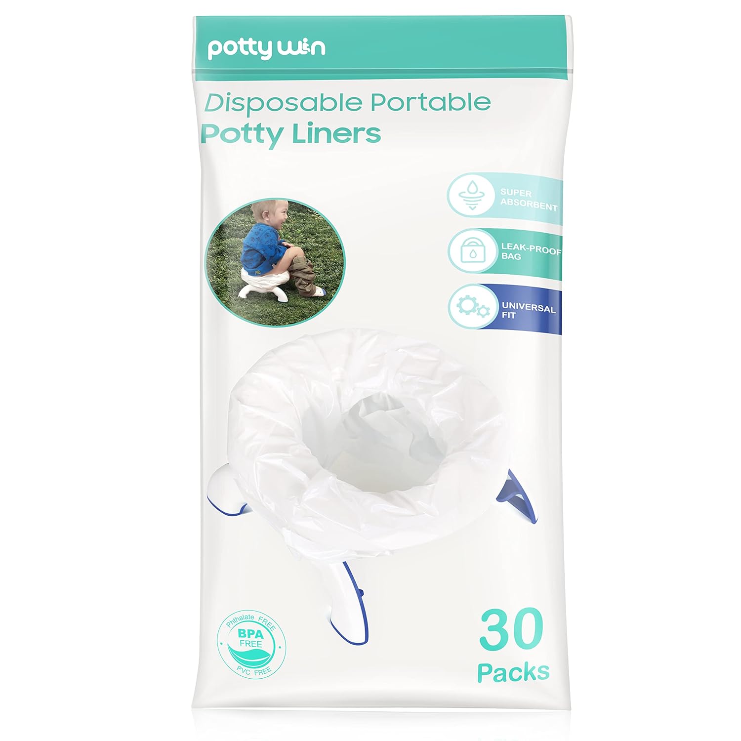 [30 Counts] Disposable Potty Liners Compatible with OXO Tot 2-in-1 Go Potty, Pot...