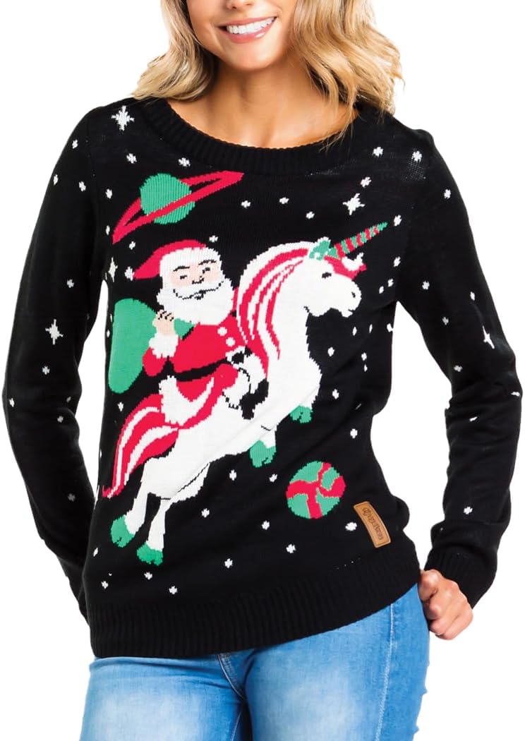 Tipsy Elves Ugly Christmas Sweaters for Women - Funny Festive Womens Christmas S...