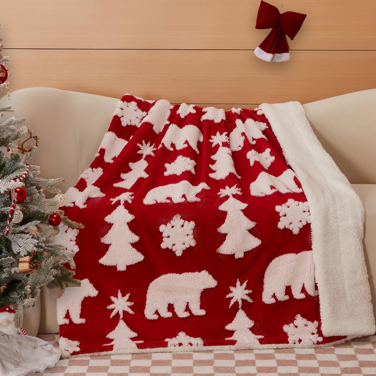 COOVA Cozy Soft Fleece Throw Blanket - Ultra Soft and Warm Blankets, Christmas C...