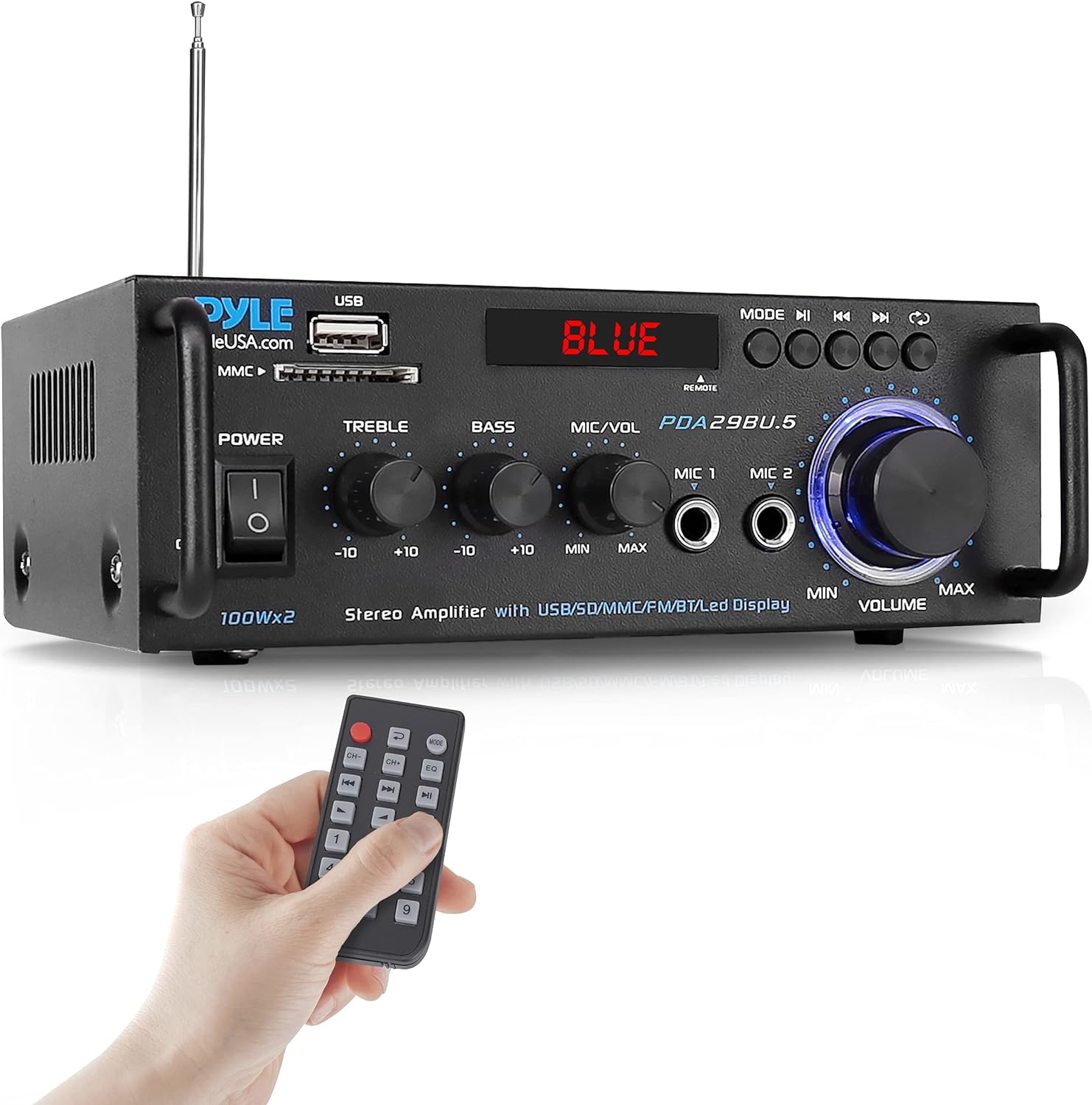 Pyle Wireless Bluetooth Stereo Power Amplifier - 2...