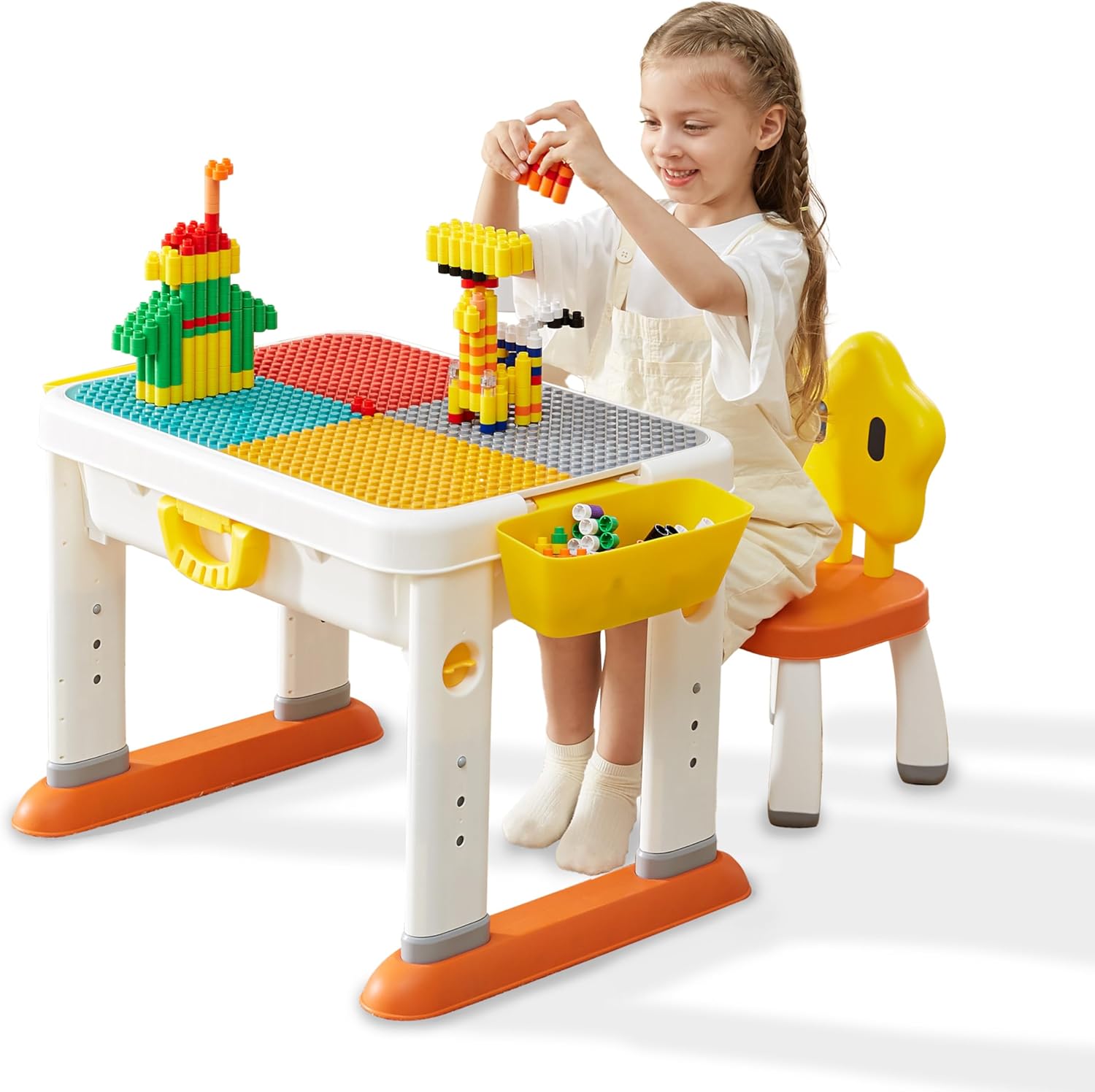 Kids Activity Table Building Blocks Table and Chair Set Kids Play Table Water an...