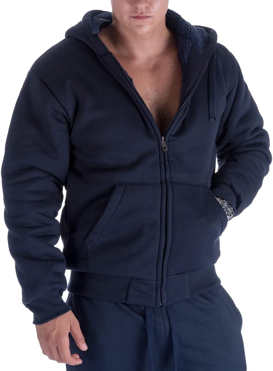 Gary Com Heavyweight Sherpa Hoodies for Men, Thick Fleece Lined Full Zip Up Wint...