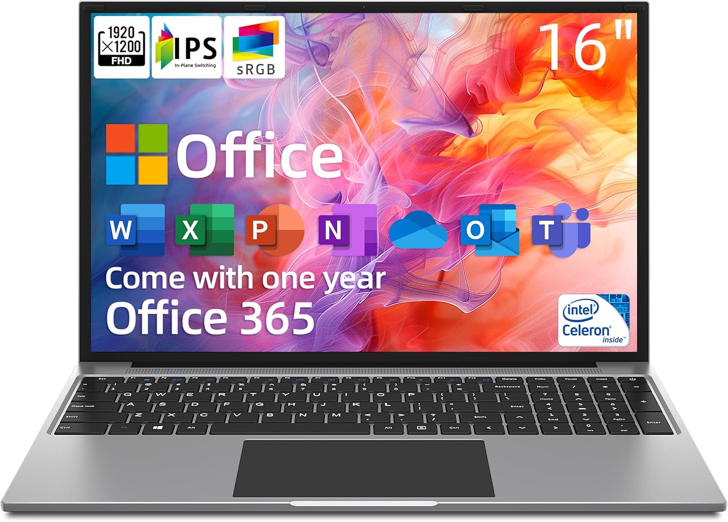 jumper Laptop, 16 Inch FHD IPS 1200p Screen, Quad Core CPU, 4GB LPDDR4 RAM 128GB...