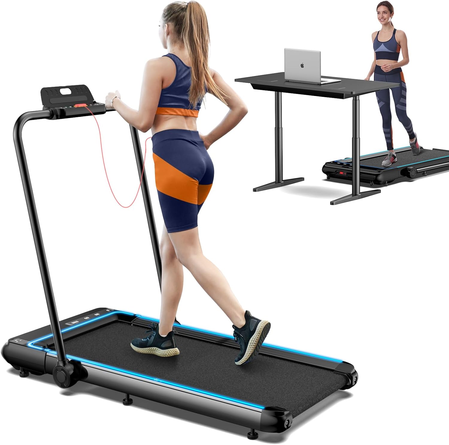 Folding Treadmill for Home, 2.5HP Under Desk Treadmill Walking Pad with Powerful...