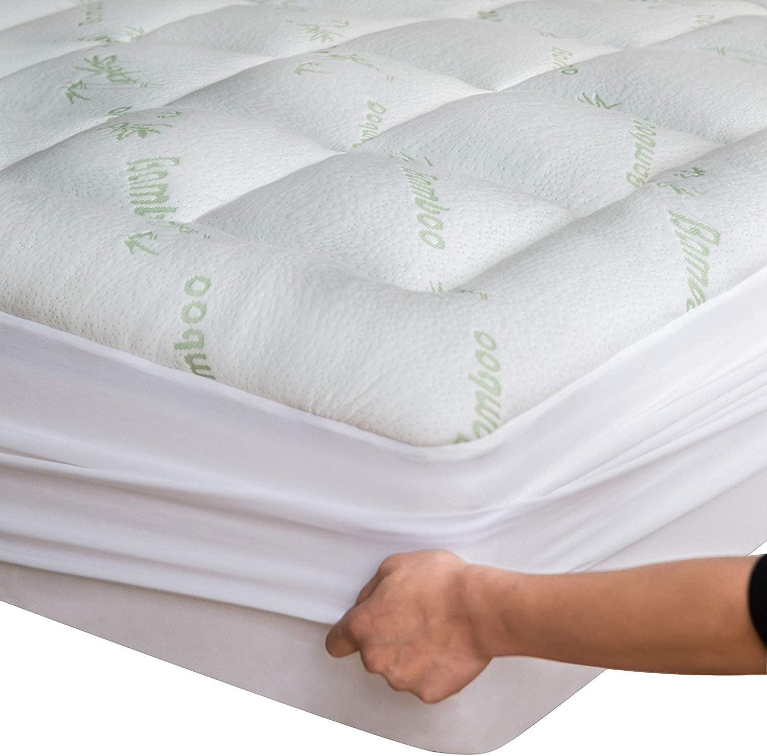 Ultra Soft Twin Mattress Topper - Viscose Made from Bamboo Mattress Pad for Back...