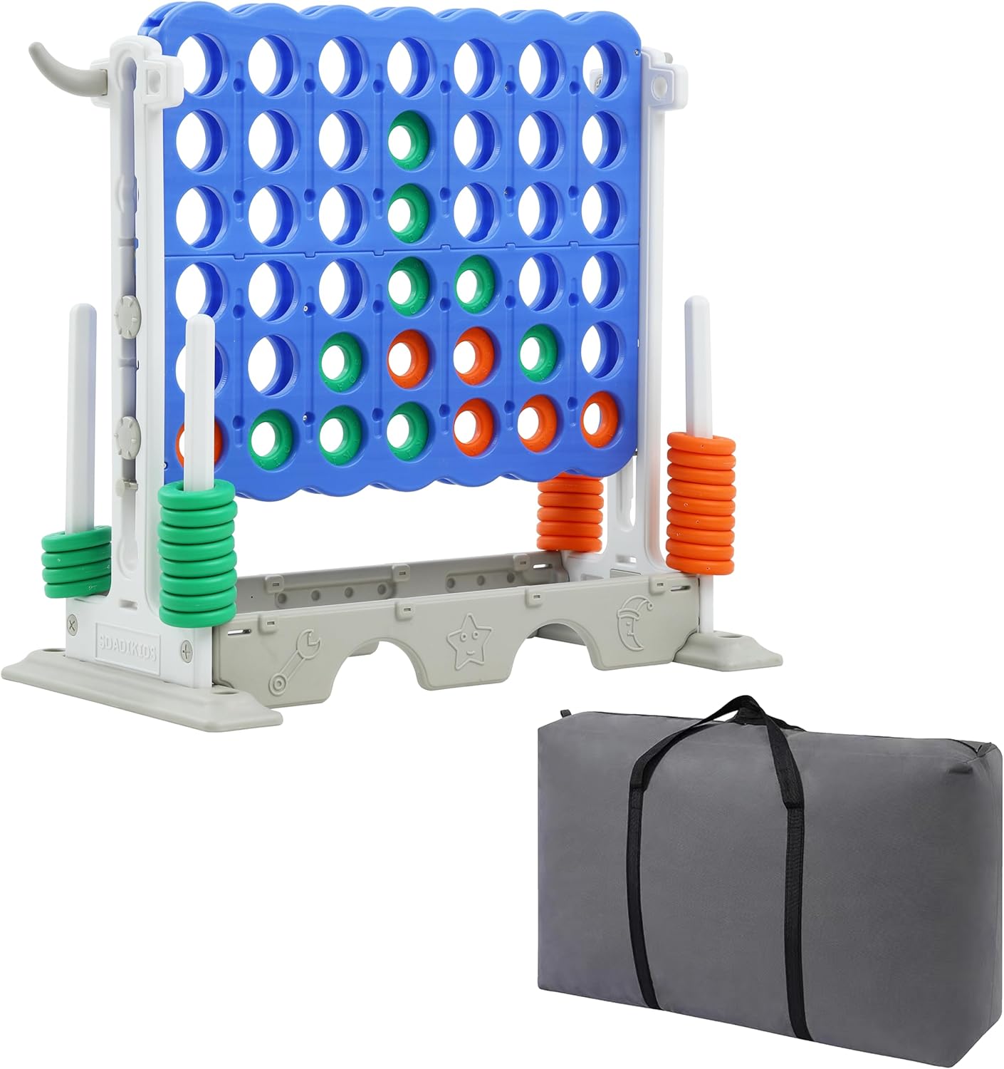 SDADI Height Adjustable 3-in-1 Giant 4 in a Row Connect Game, Jumbo 4-to-Score G...