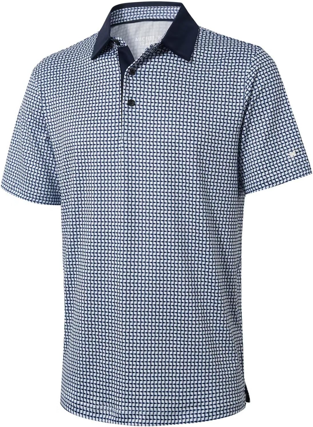 Mens Golf Shirts Short Sleeve Moisture Wicking Dry Fit Print Performance Athleti...