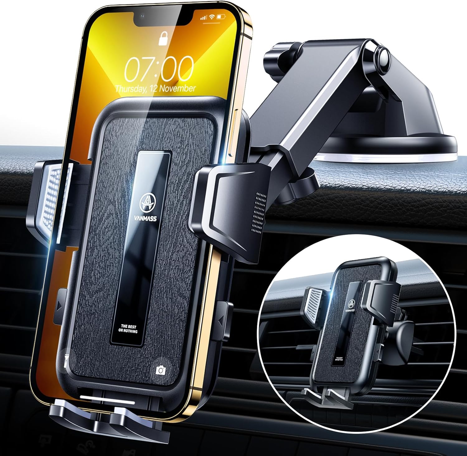 VANMASS True Upgrade [Top Military-Grade] Car Phone Holder, [2024 Strongest Suct...