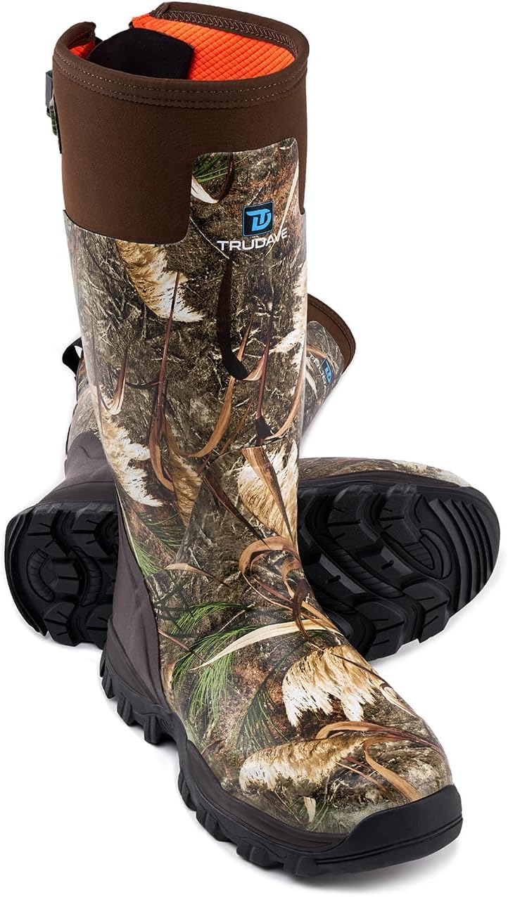 Hunting Boots for Men, Waterproof Rubber Boots with Steel Shank, 5mm Neoprene Ca...