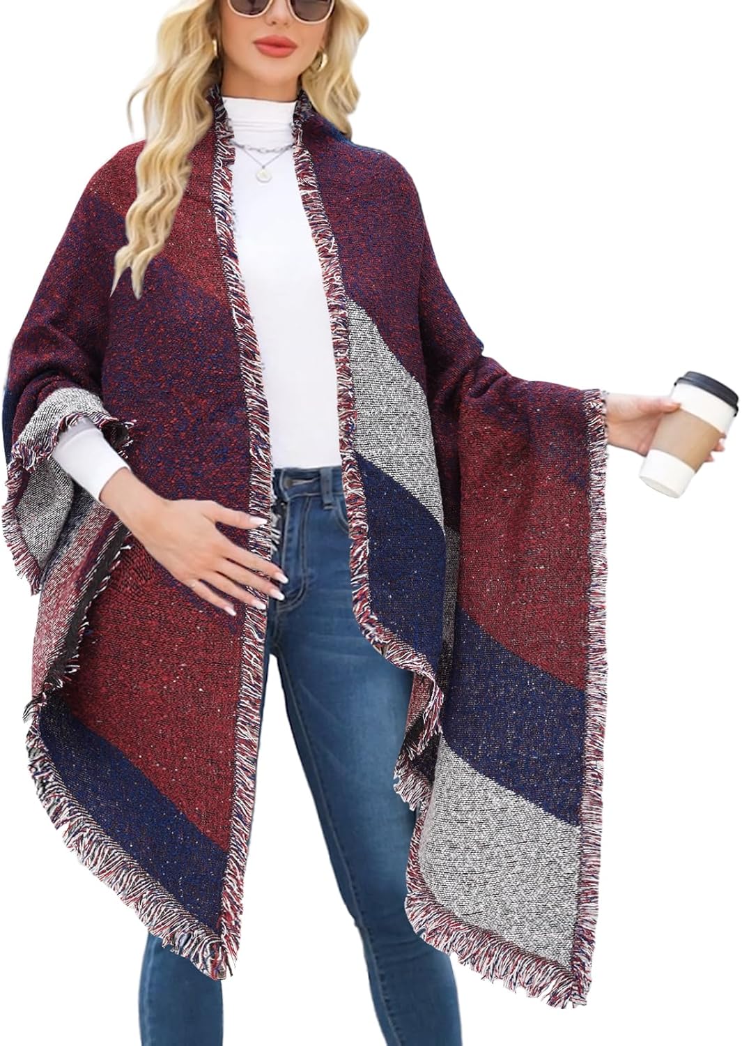 heekpek Women Large Oversized Scarf Pashmina Wrap Poncho Thick Style Scarf Patch...