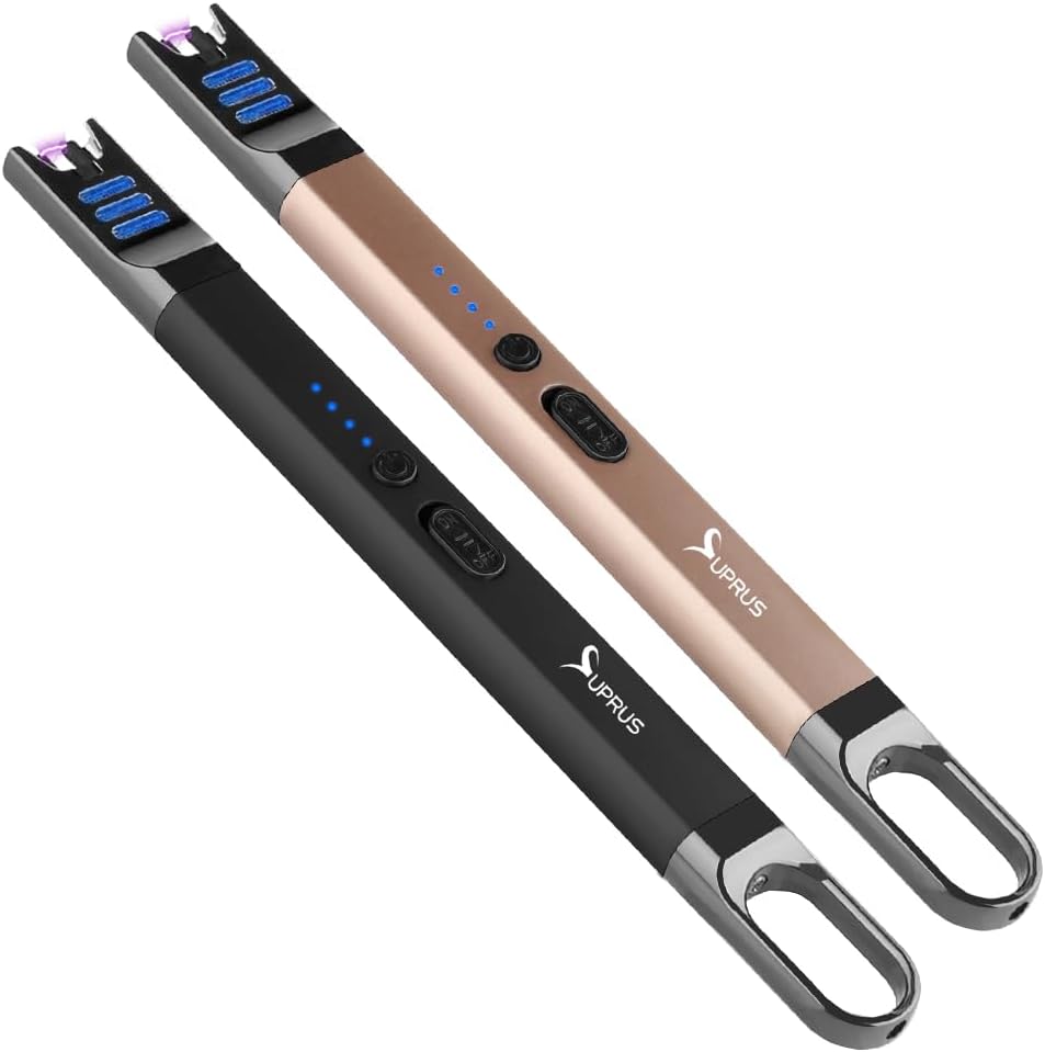 SUPRUS Electric Arc Lighter Windproof Flameless USB Rechargeable Lighter with LE...