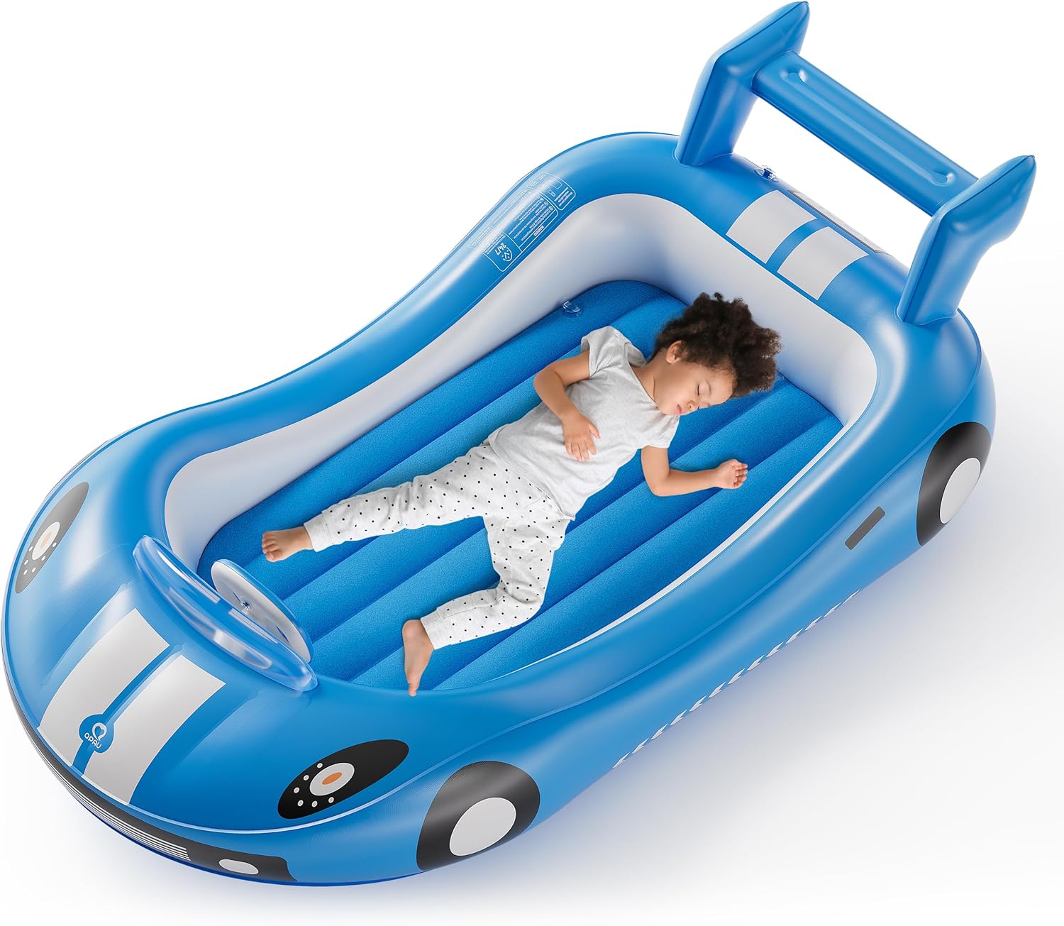 QPAU Inflatable Kids Bed, Toddler Travel Bed with Sides, for Camping, Traveling,...