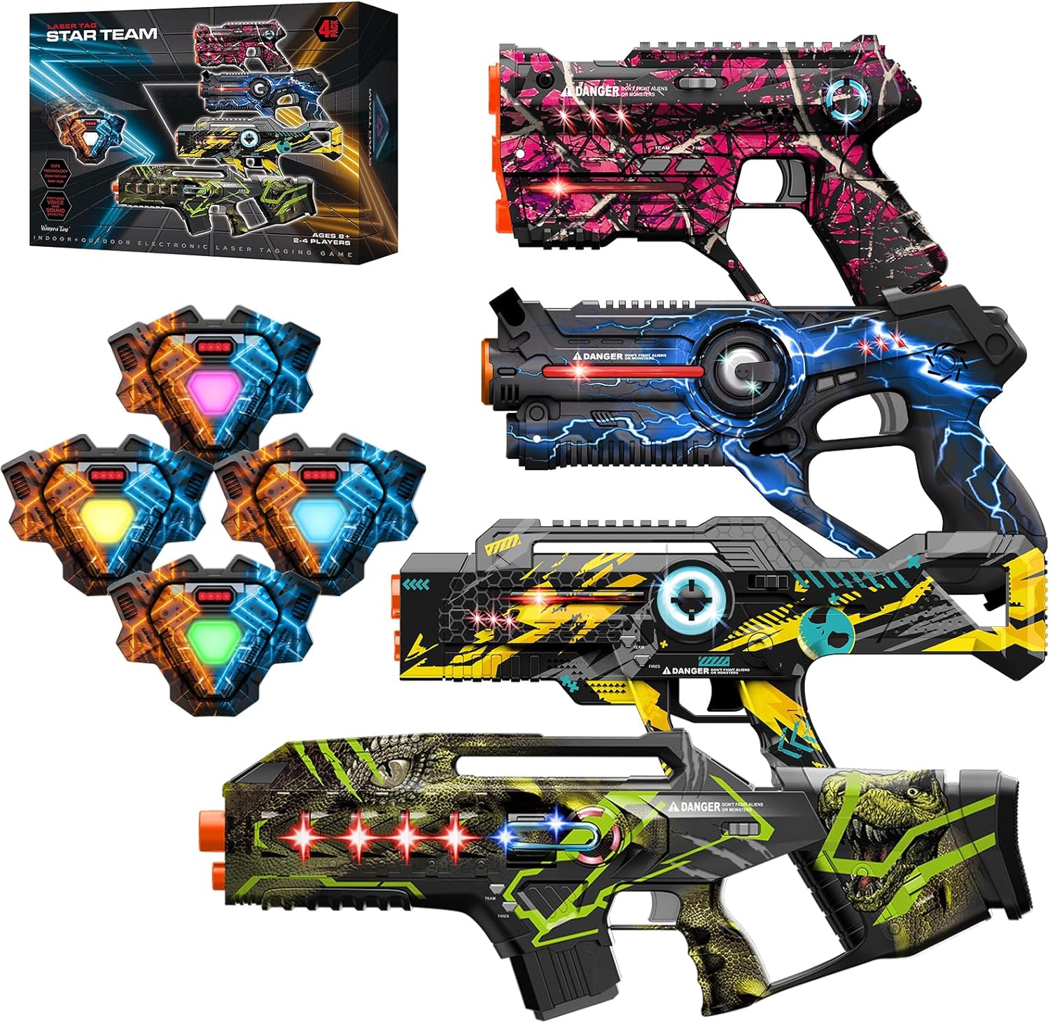 Laser Tag, Lazer Tag Sets with Gun and Vest Set of 4, Gift Ideals for Kids Age 8...