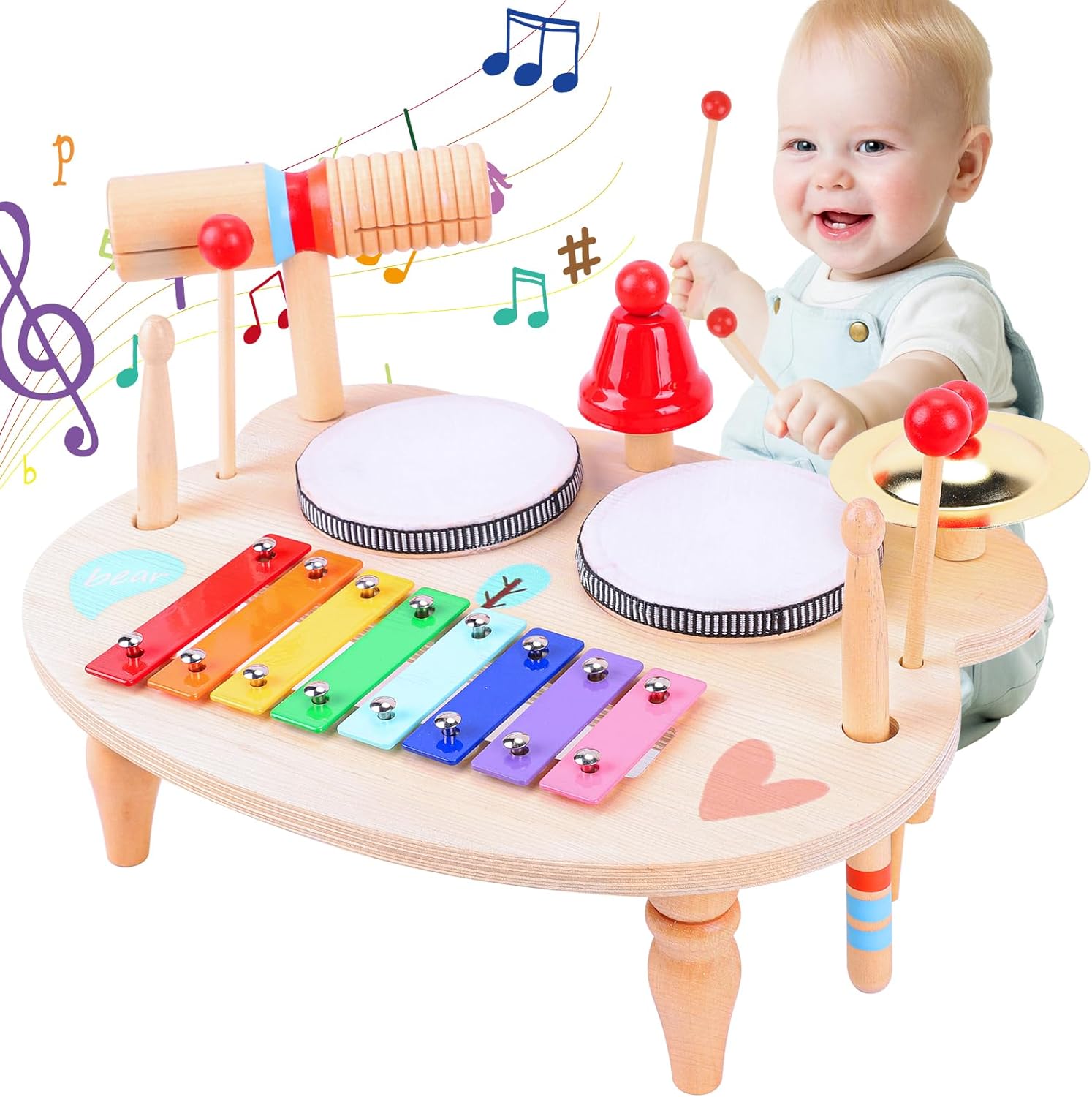 XIAPIA Kids Drum Kit, Baby Drum Musical Instruments Toys for 1 Year Old, Toddler...