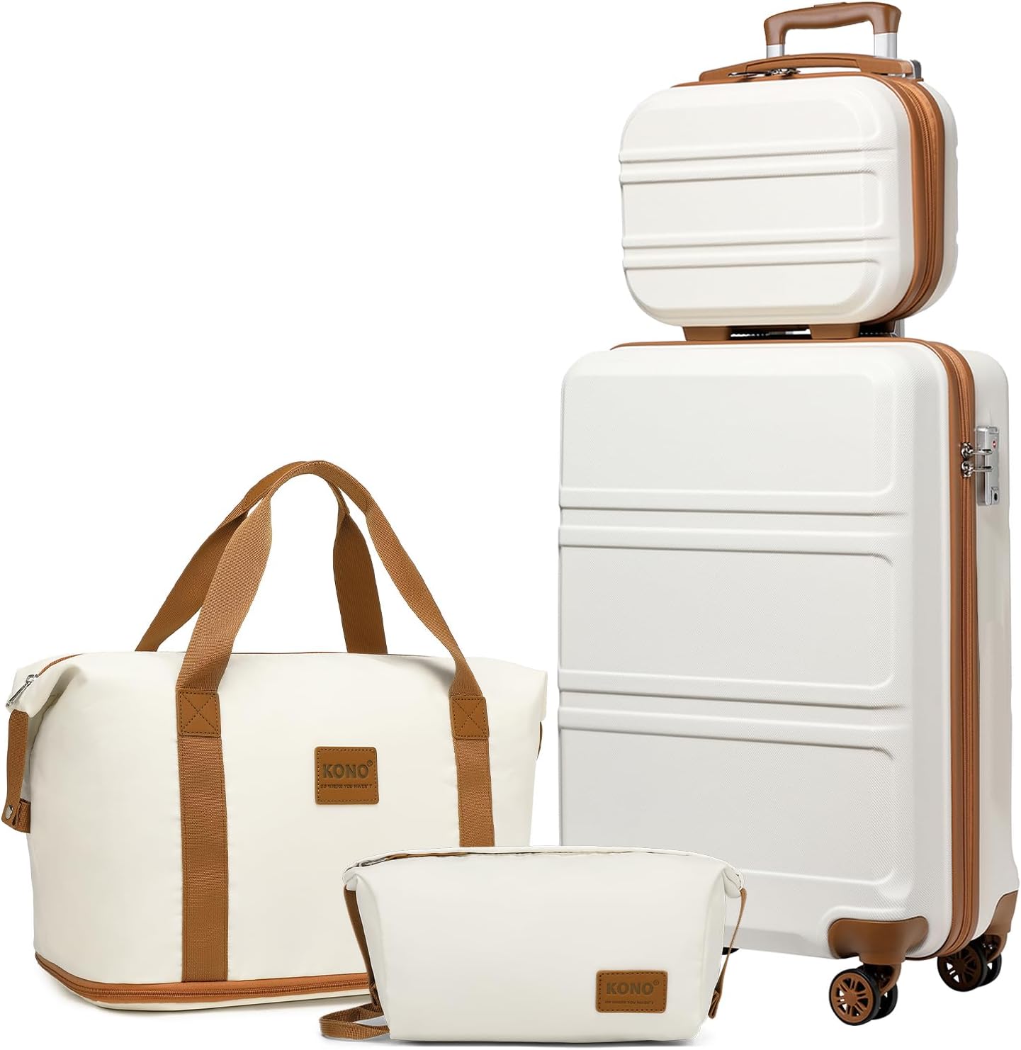 Kono Suitcase Lightweight ABS Hard Shell Carry-Ons Cabin Case with TSA Combinati...