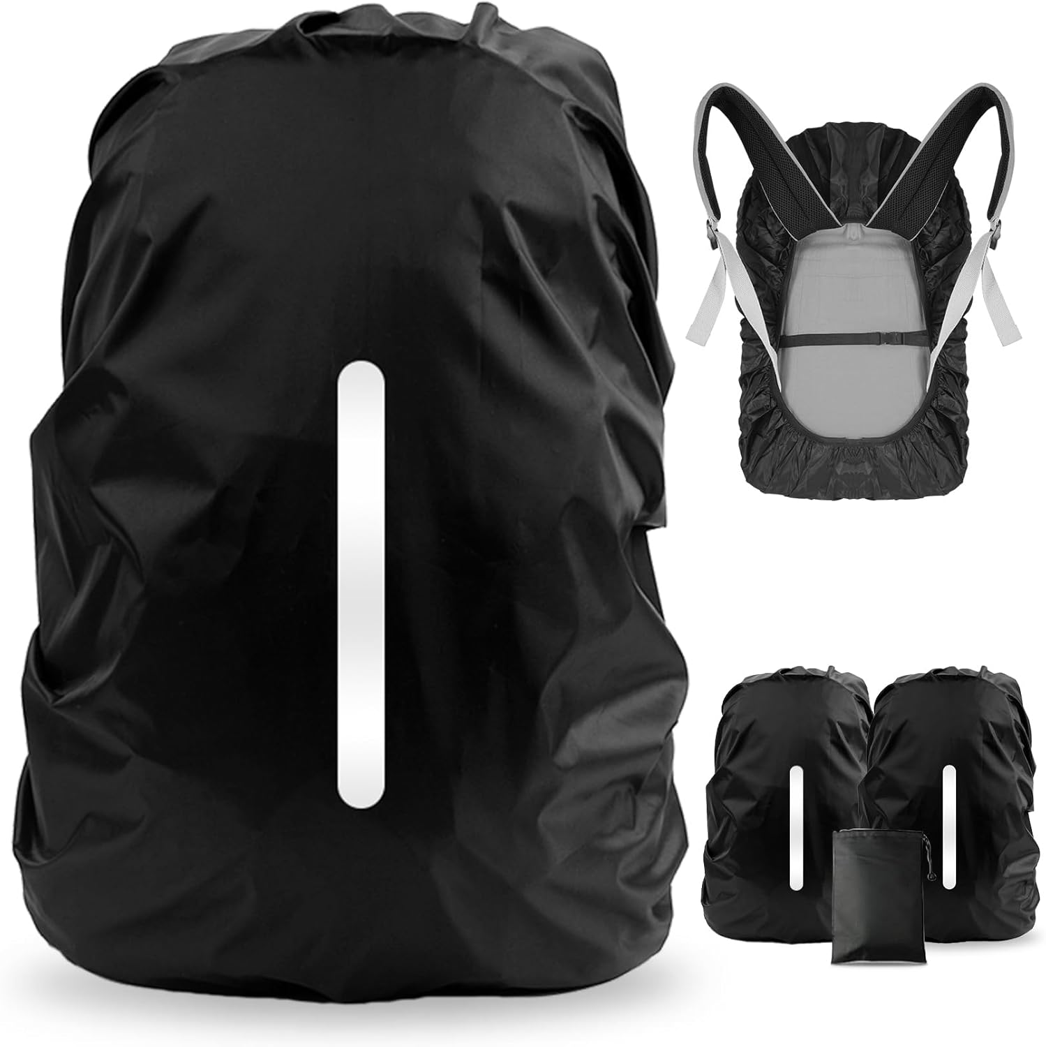 LAMA 2pcs Waterproof Rain Cover for Backpack, Reflective Rainproof Protector for...