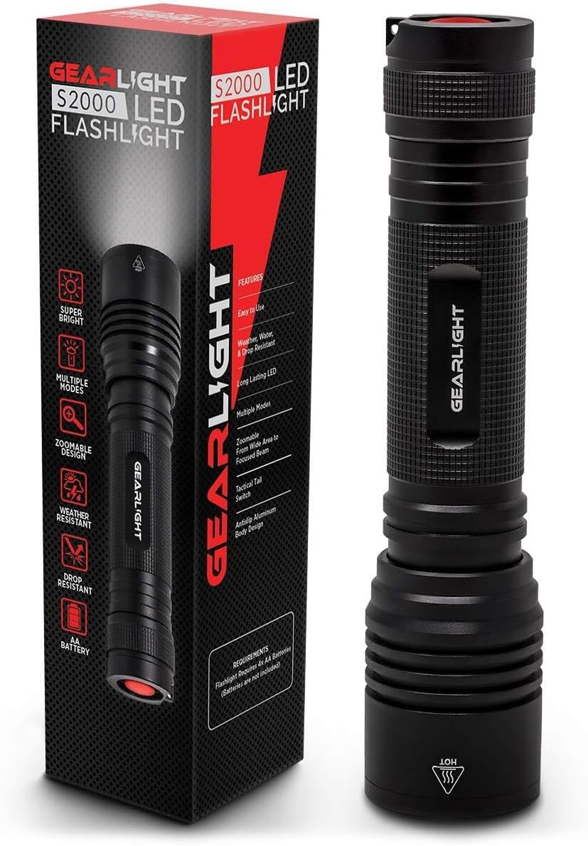 GearLight S2000 LED Flashlight High Lumens - Super Bright, Powerful, Mid-Size Ta...