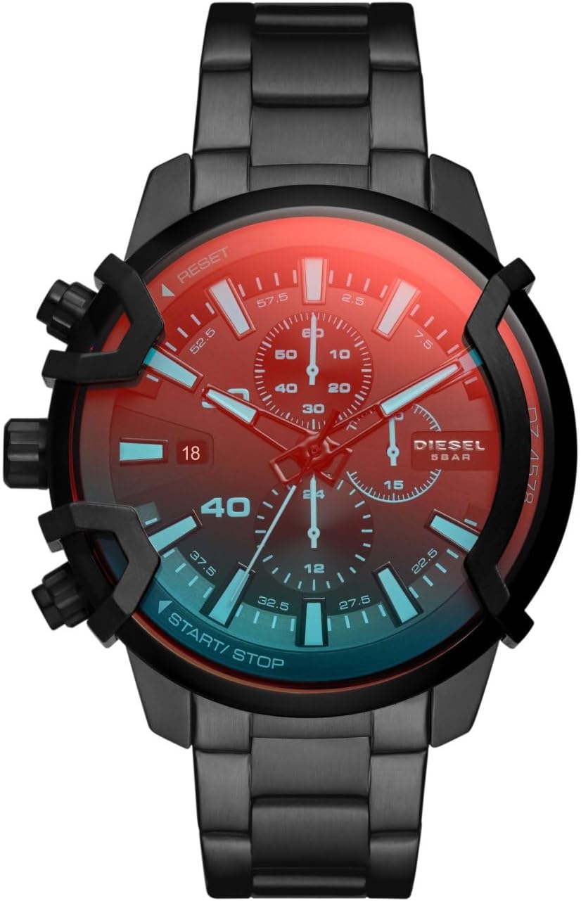 Diesel Griffed watch for men, Quartz/Chronograph Movement with Silicone, Stainle...