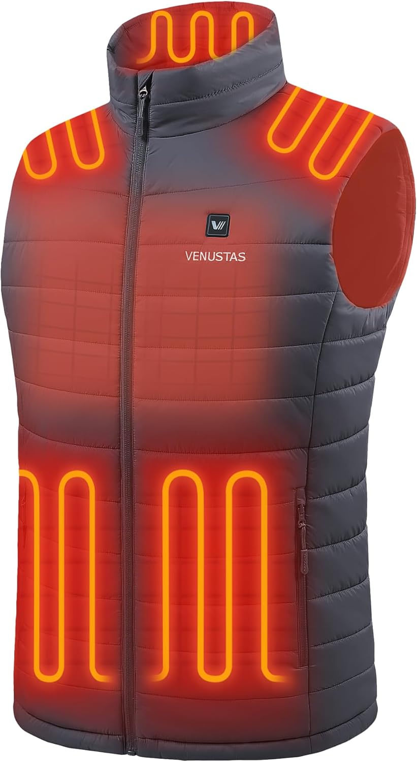 Venustas Men's Heated Vest with Battery Pack 7.4V, Ultra-thin Carbon Fiber, Suit...
