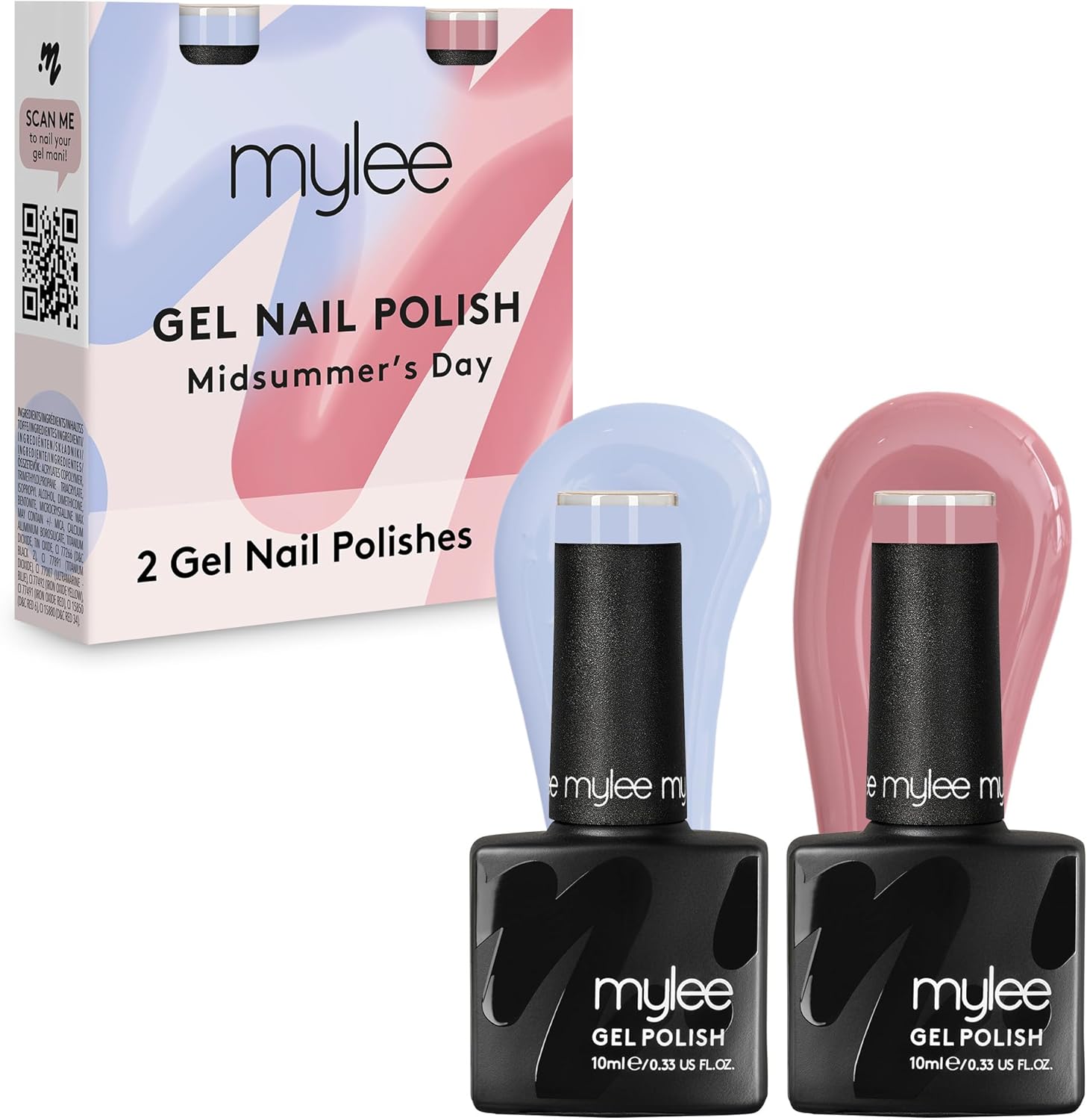 Mylee Gel Nail Polish Duo Colour Set 2x10ml [Midsummer's Day] UV/LED Soak-Off Na...