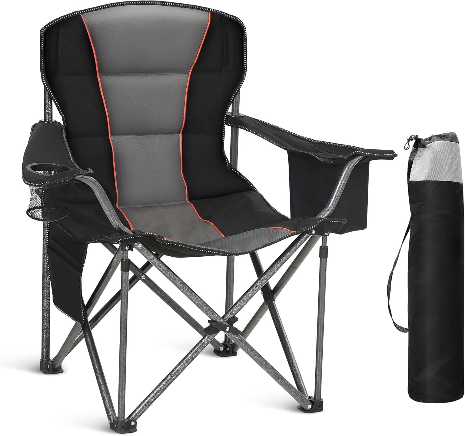 Oversized Portable Camping Folding Chair, Heavy Duty Foldable Outdoor Chair, Cam...
