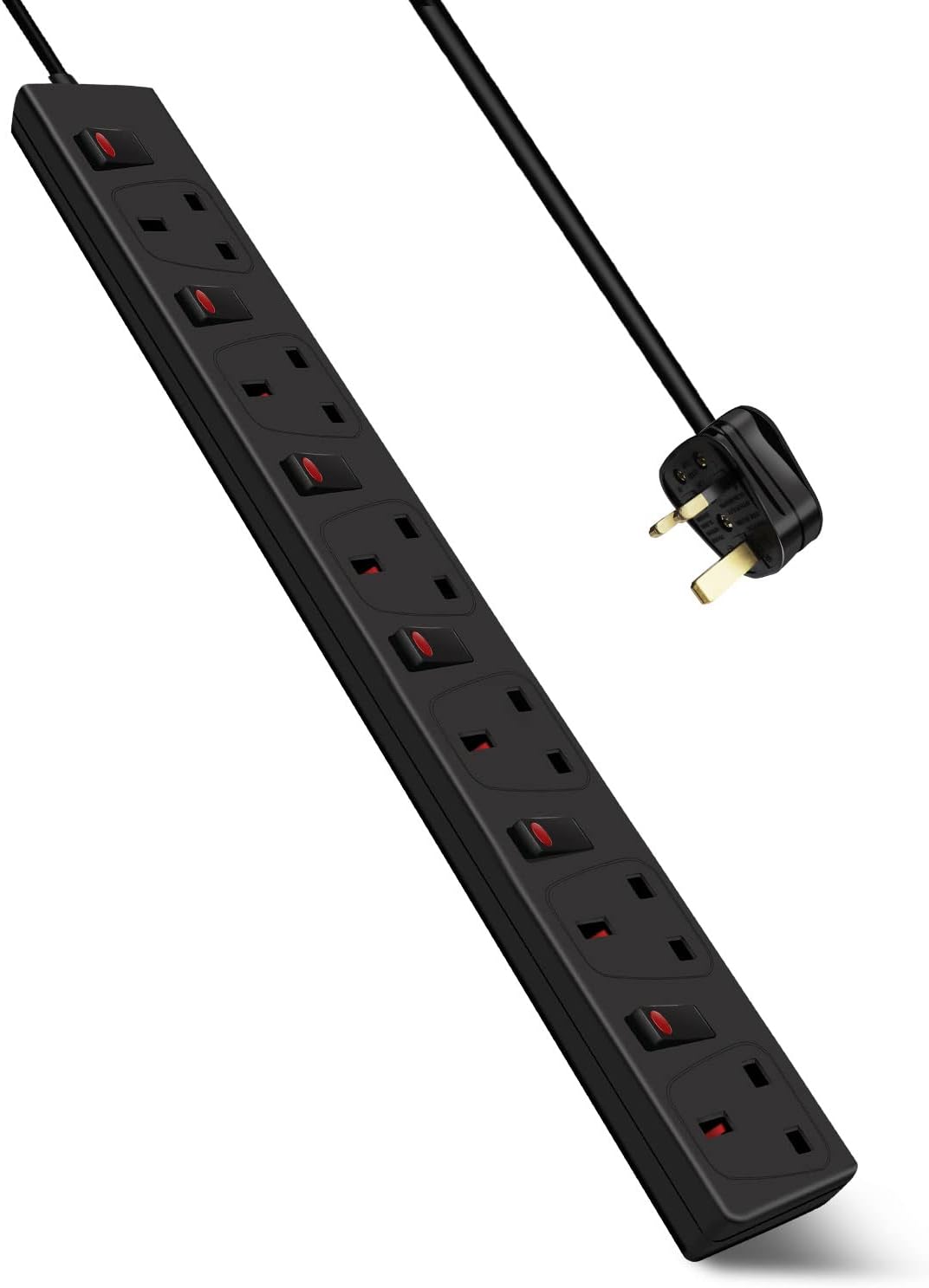 ExtraStar 6 Way Extension Lead, 13A/3120W Fused Power Strips UK Plug with Indivi...