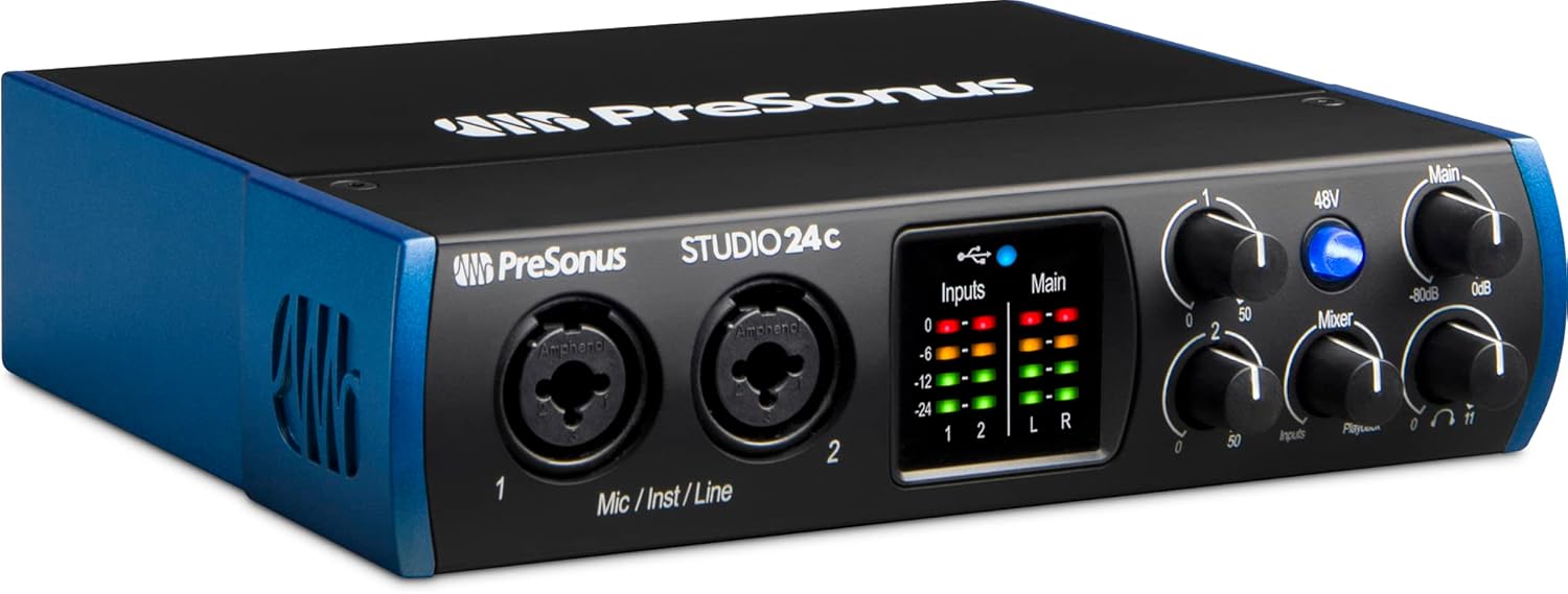PreSonus Studio 24c 2x2, 192 kHz, USB Audio Interface with Studio One Artist and...