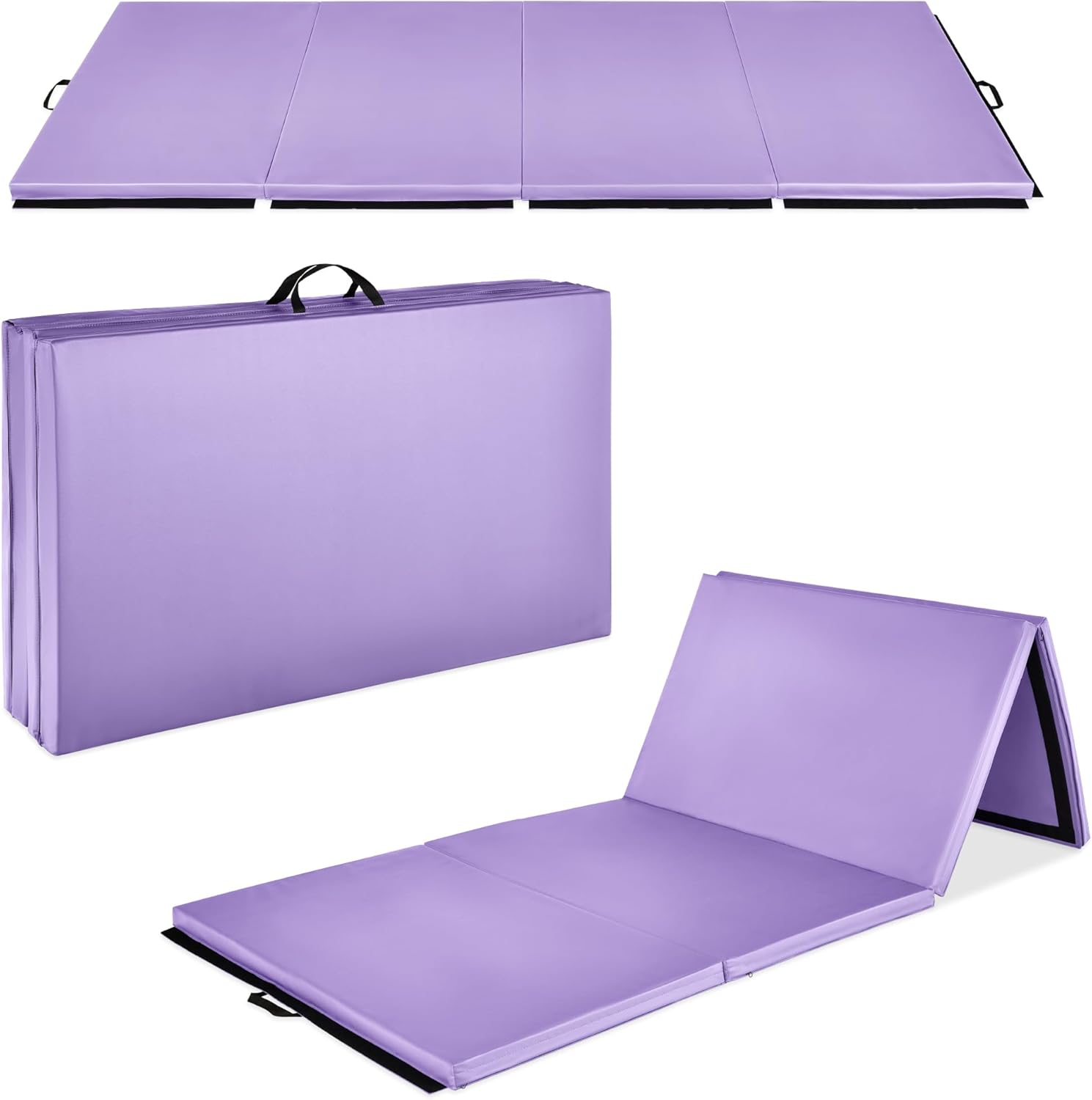 Best Choice Products 10ftx4ftx2in Folding Gym Mat 4-Panel Exercise Gymnastics Ae...