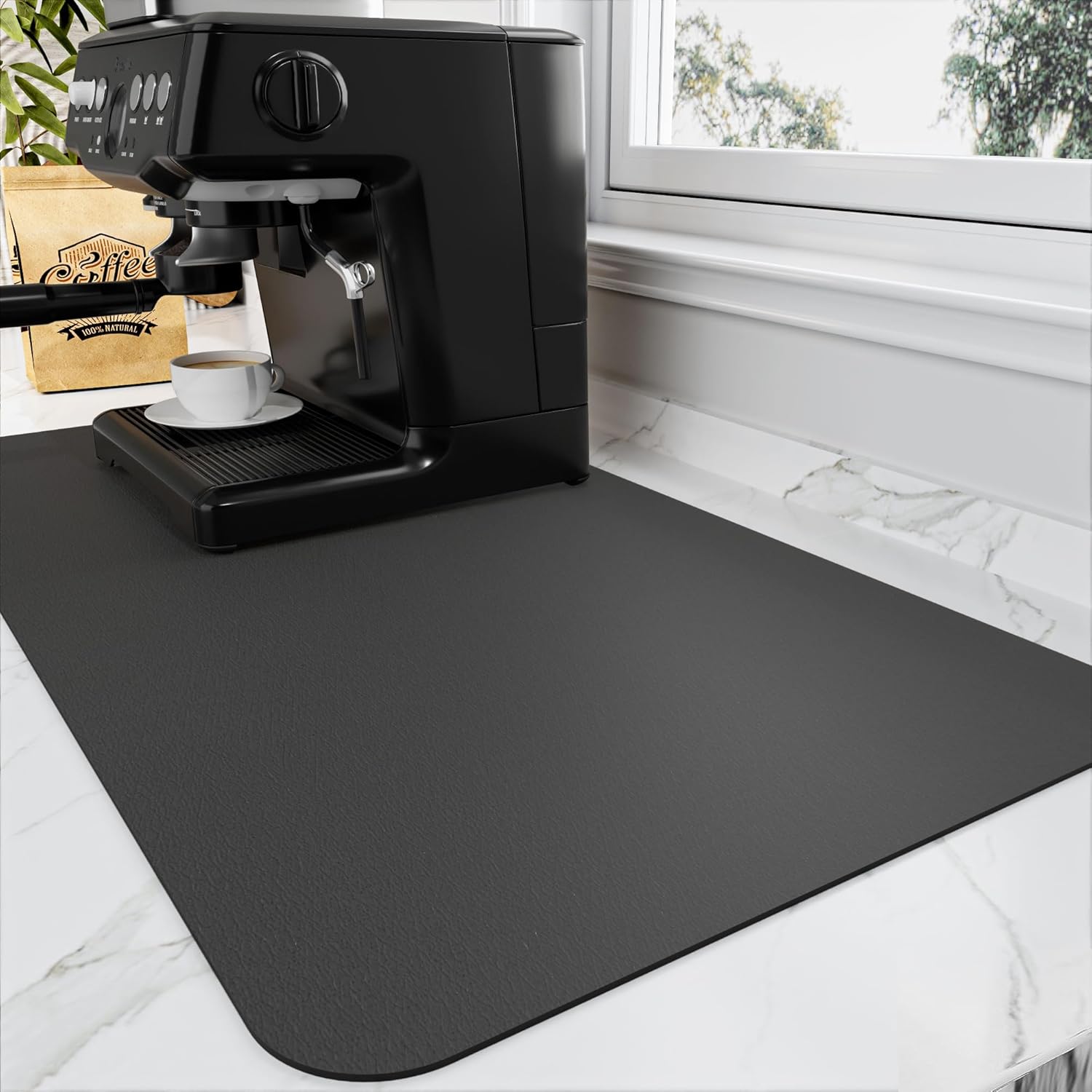 Coffee Mat - Coffee Bar Mat for Countertops | Coffee Bar Accessories Fit Under C...