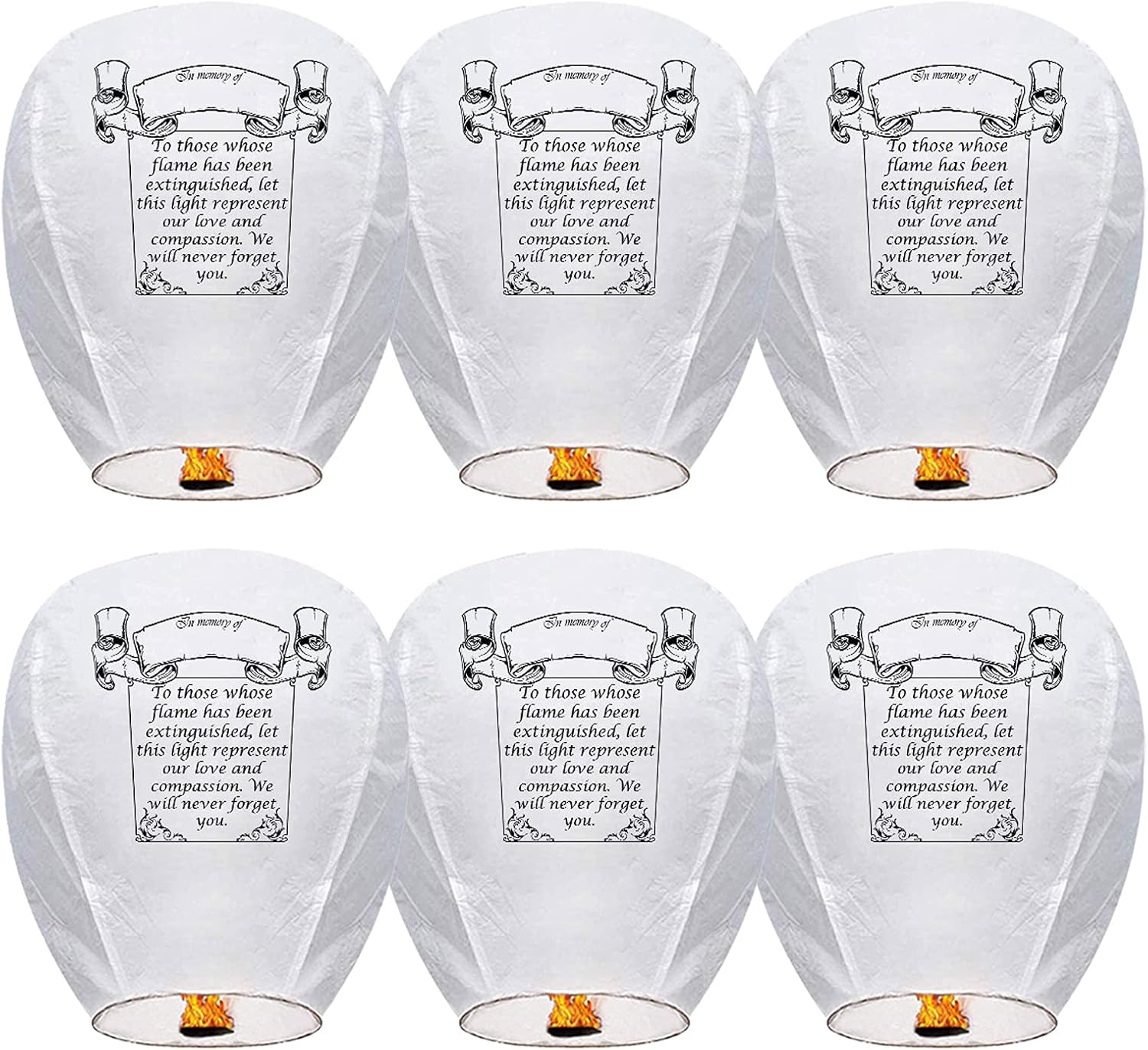 Douzi Chinese Sky Lanterns (6 Pack) 100% Biodegradable No Assembly Required - Be...