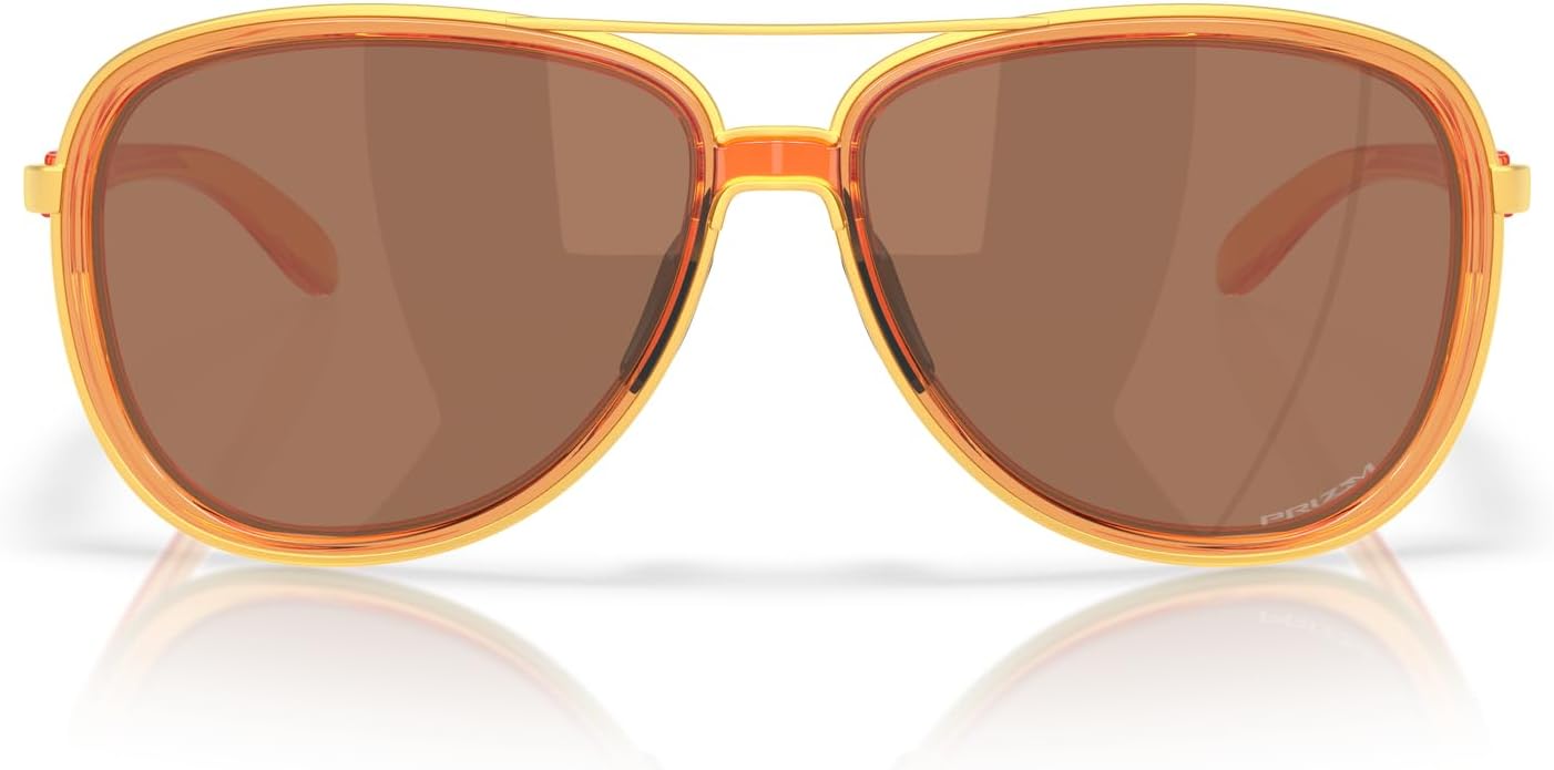 Oakley Women's Oo4129 Split Time Aviator Sunglasses Transparent Ginger/Prizm Tun...