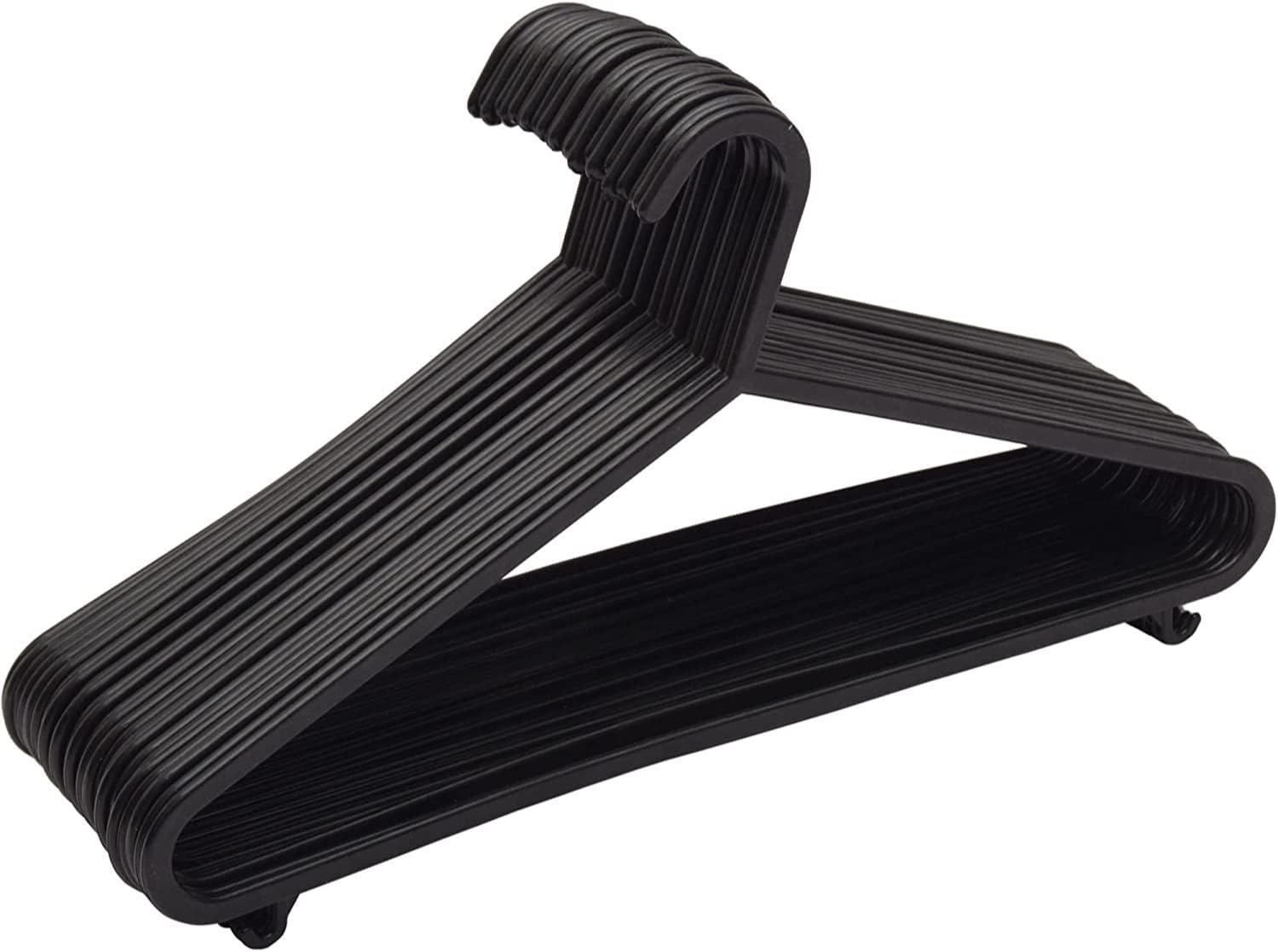 STRAAME Black Plastic Hangers with Hooks - Adult Premium Clothes Hangers - Thick...