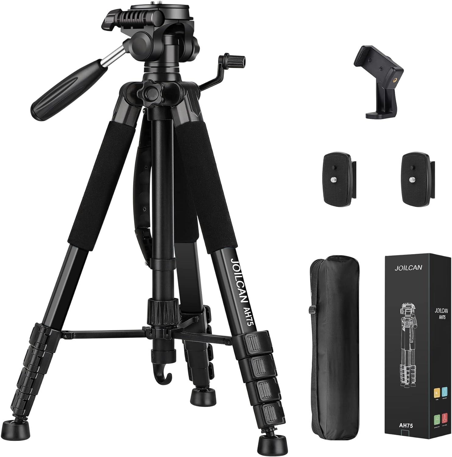 JOILCAN Tripod Camera Tripods, 74" Tripod for Camera Phone Video Recording, Heav...