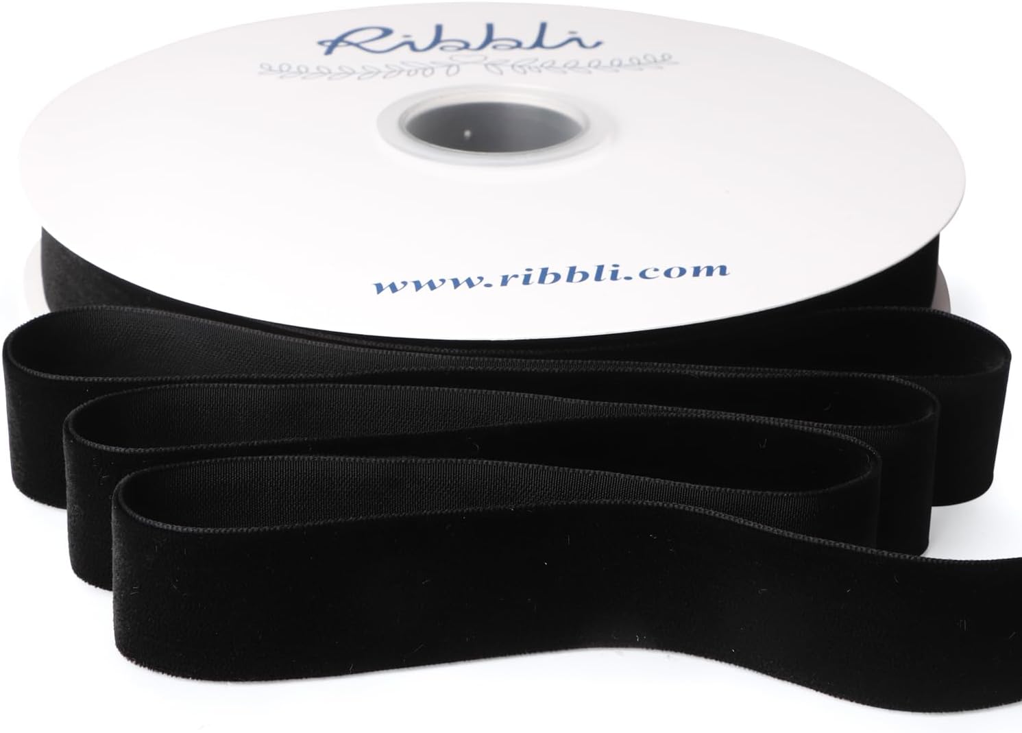 Ribbli Black Velvet Ribbon 1 Inches Continuous 25 Yard Spool Black Christmas Rib...