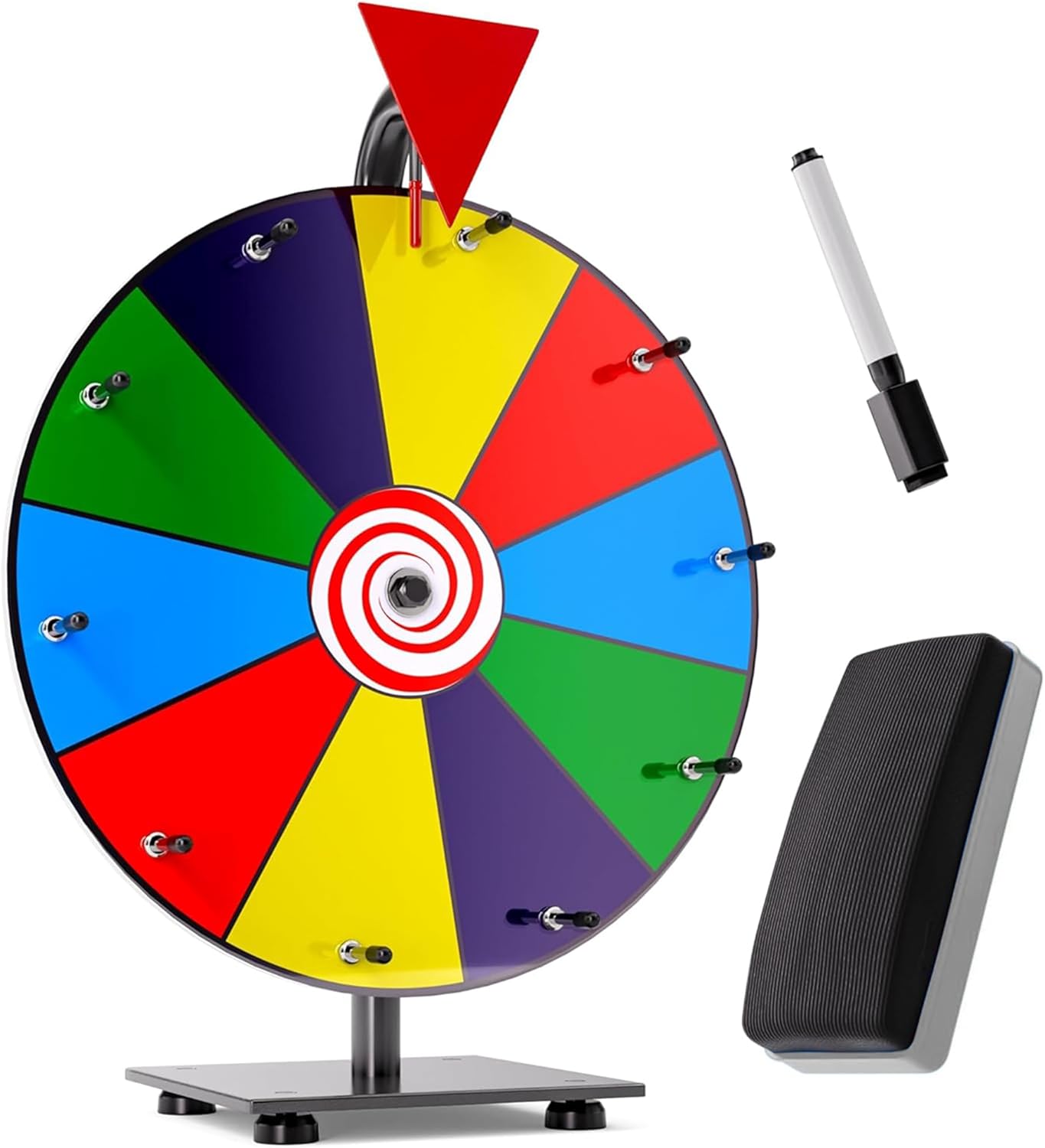12 Inch Heavy Duty Spinning Prize Wheel - 10 Slots Color Tabletop Roulette Spinn...