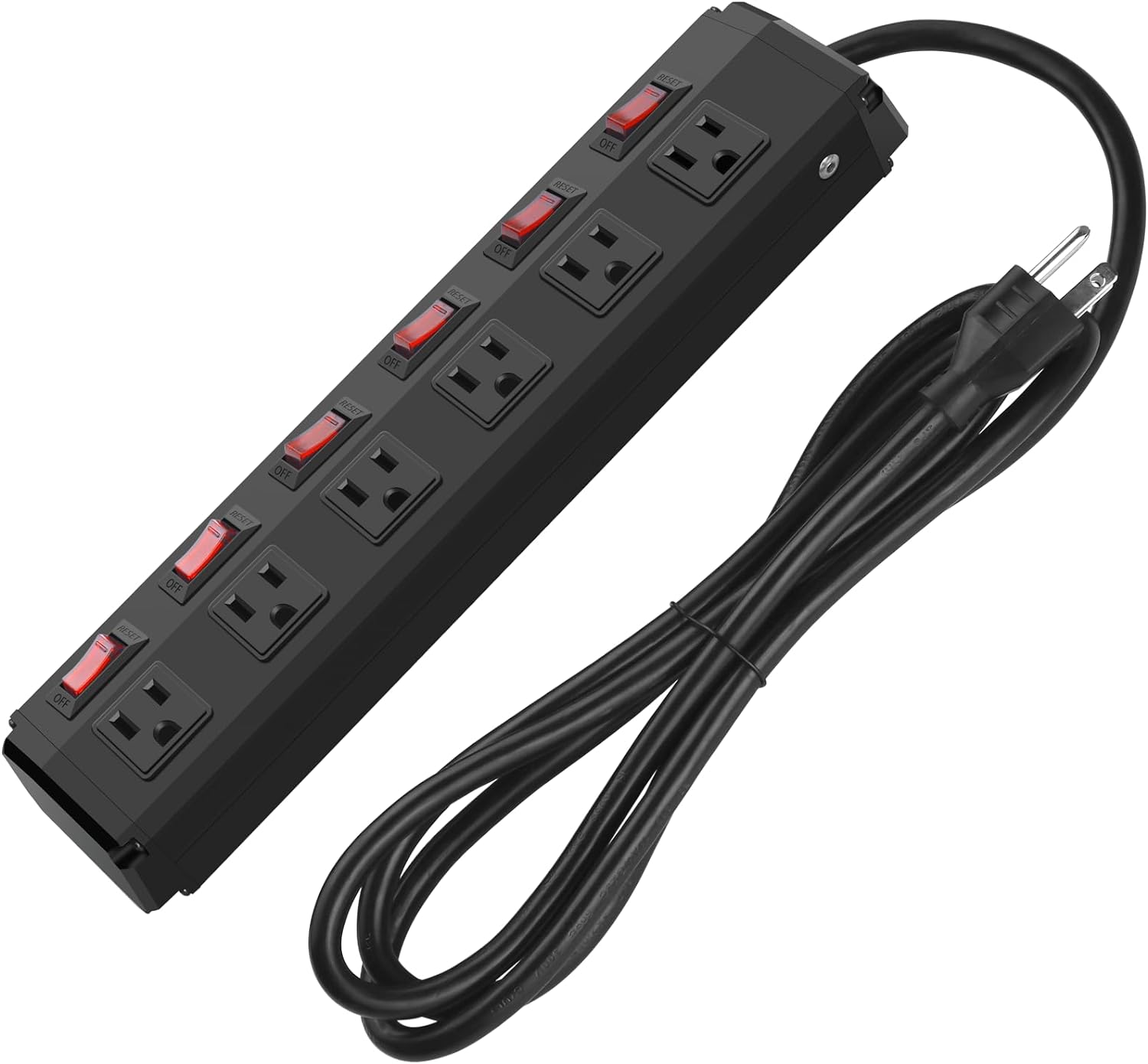 CCCEI Metal Power Strip Individual Switches 6 Outlets, Heavy Duty Power Strip Su...