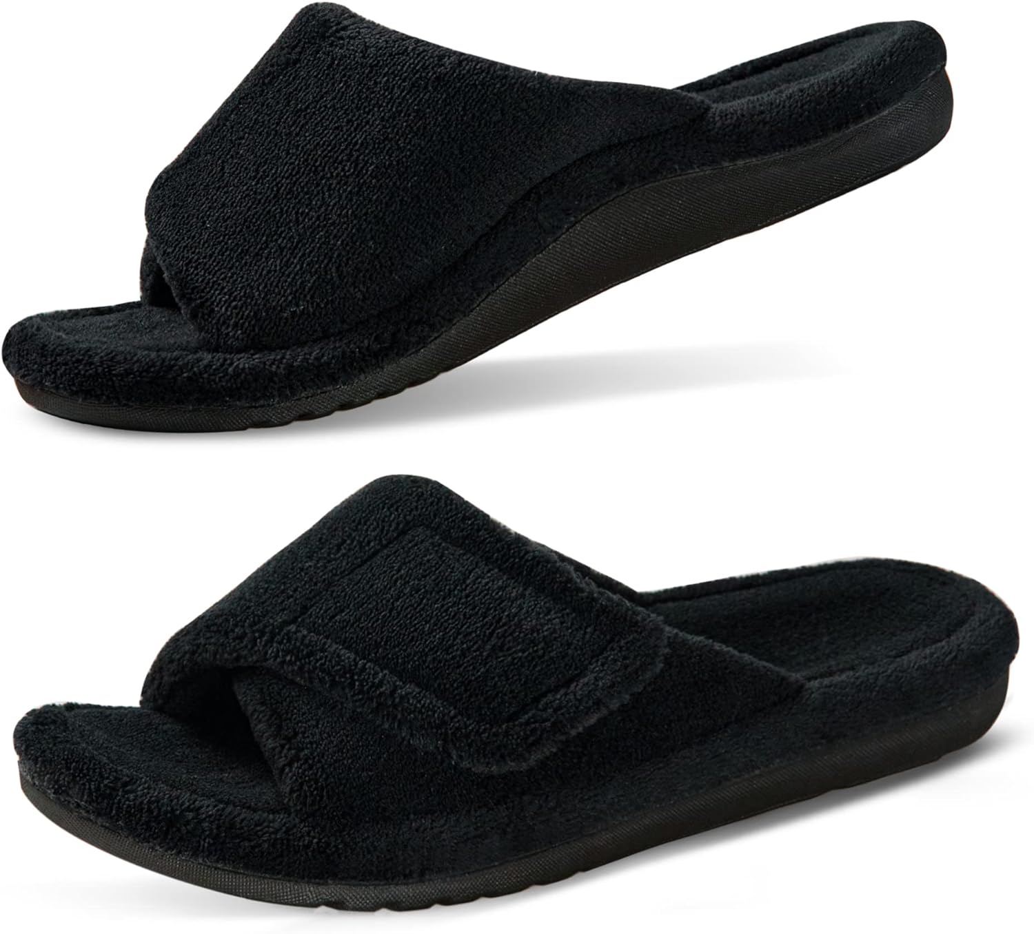GRITHEIM Women's Orthotic Arch Support Slippers Fuzzy Adjustable Orthopedic Slip...