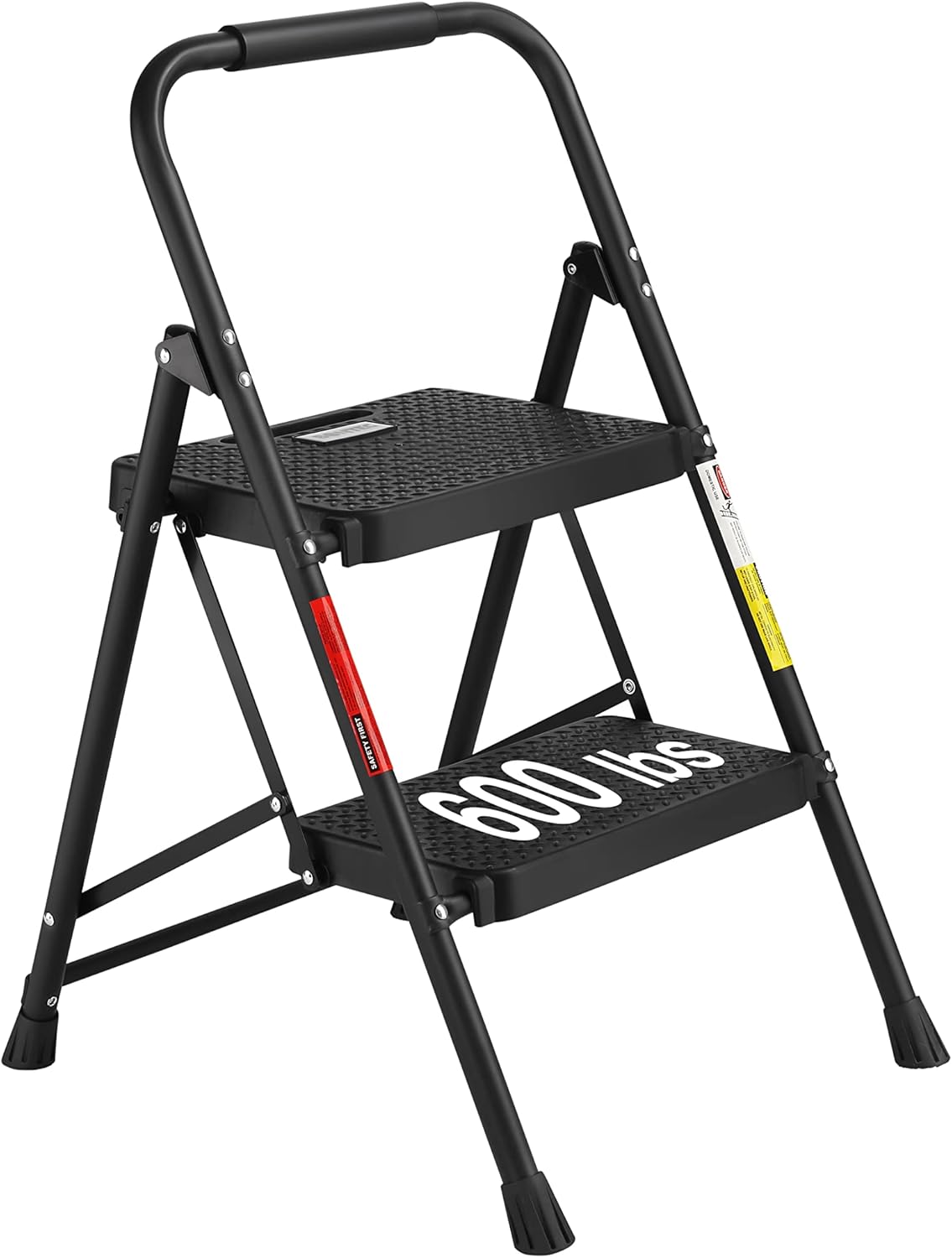 BONTEC 2-Step Ladder, Folding Step Stools for Adults with Wide Anti-Slip Pedals,...