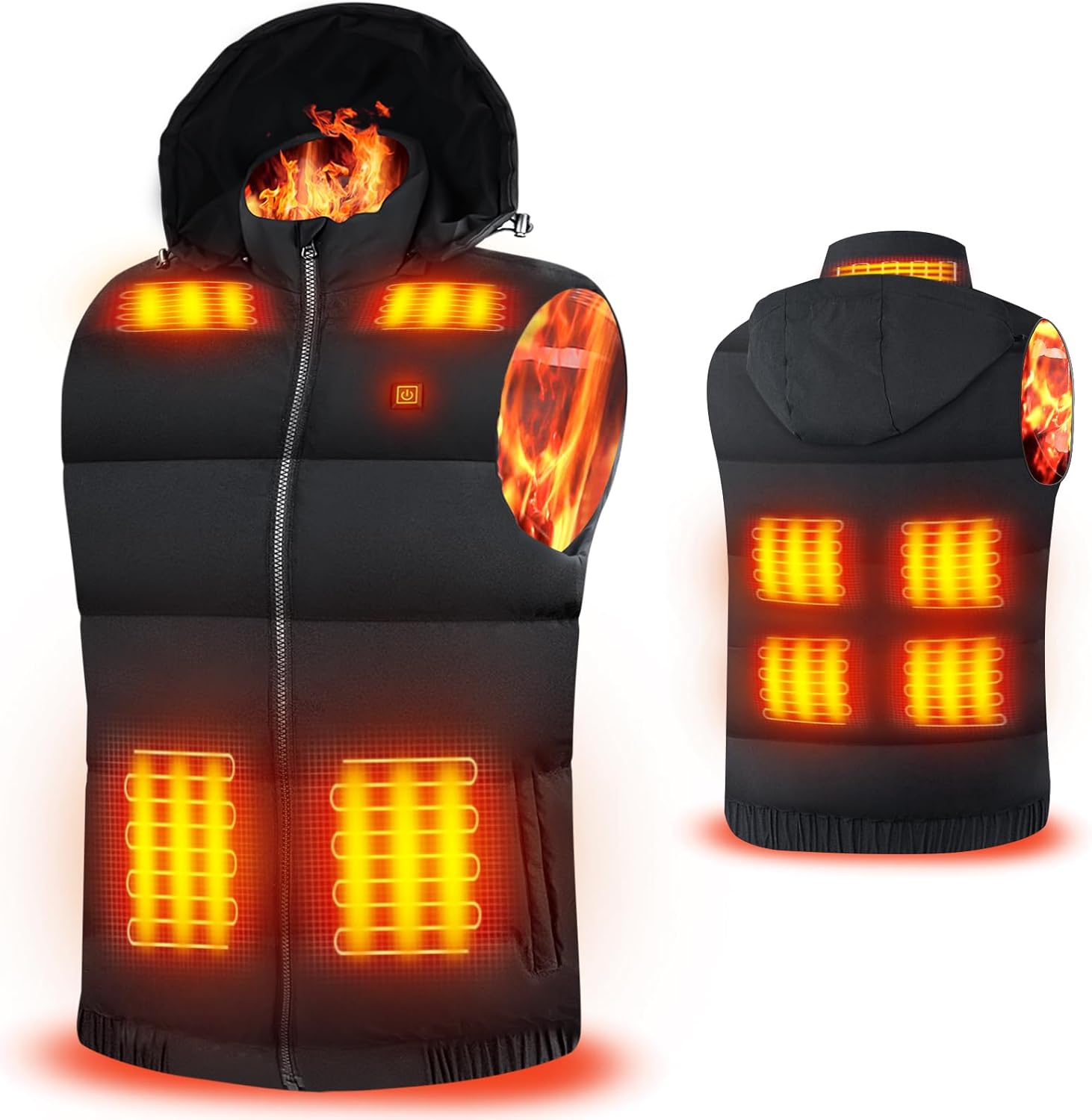Rrtizan Heated Vest for Men and Women, Hood Heated Gilet with 3 Temperature Leve...