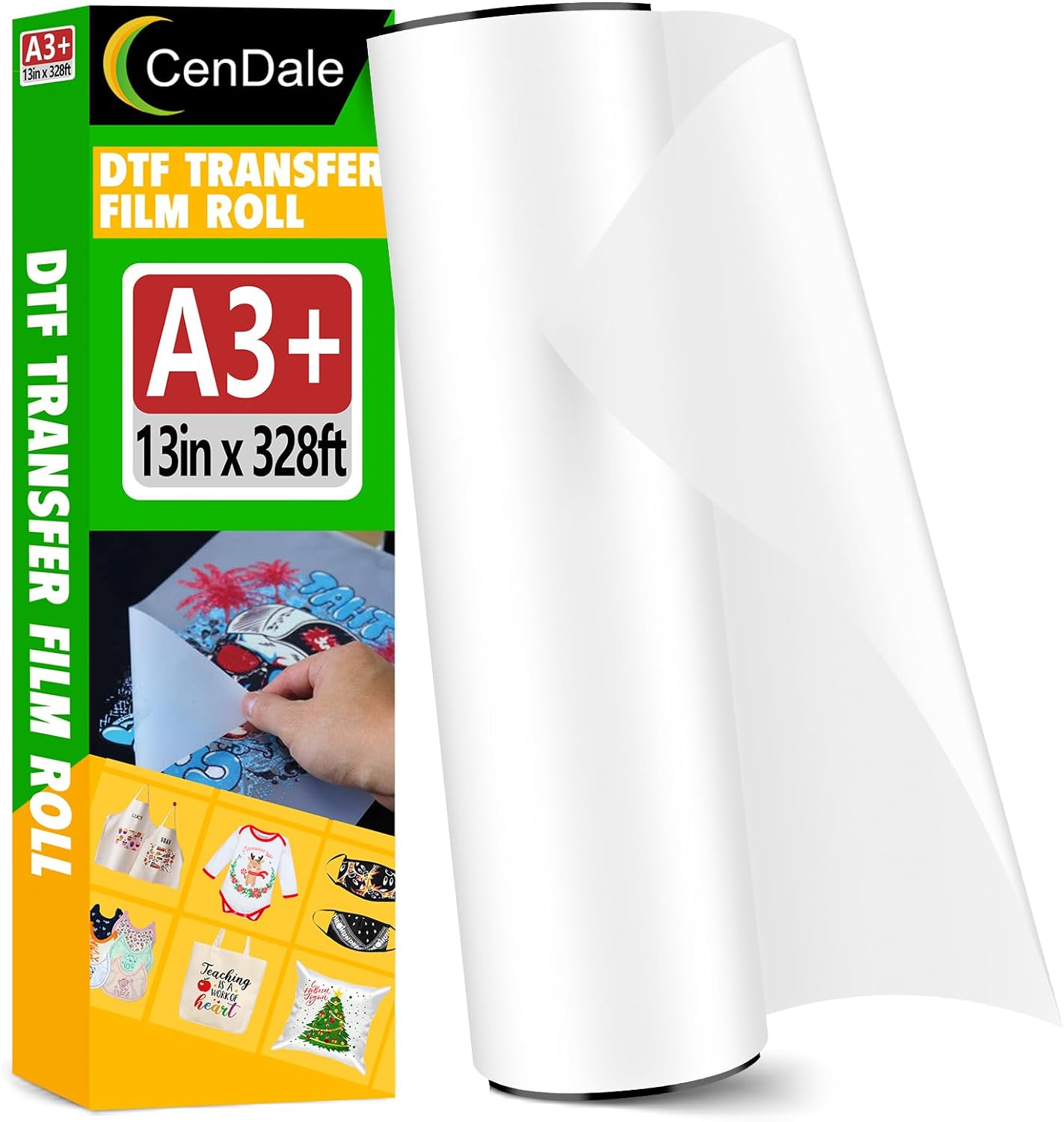 DTF Transfer Film Roll 13" x 328ft - Premium A3+ DTF Film Roll, Double Sided Mat...